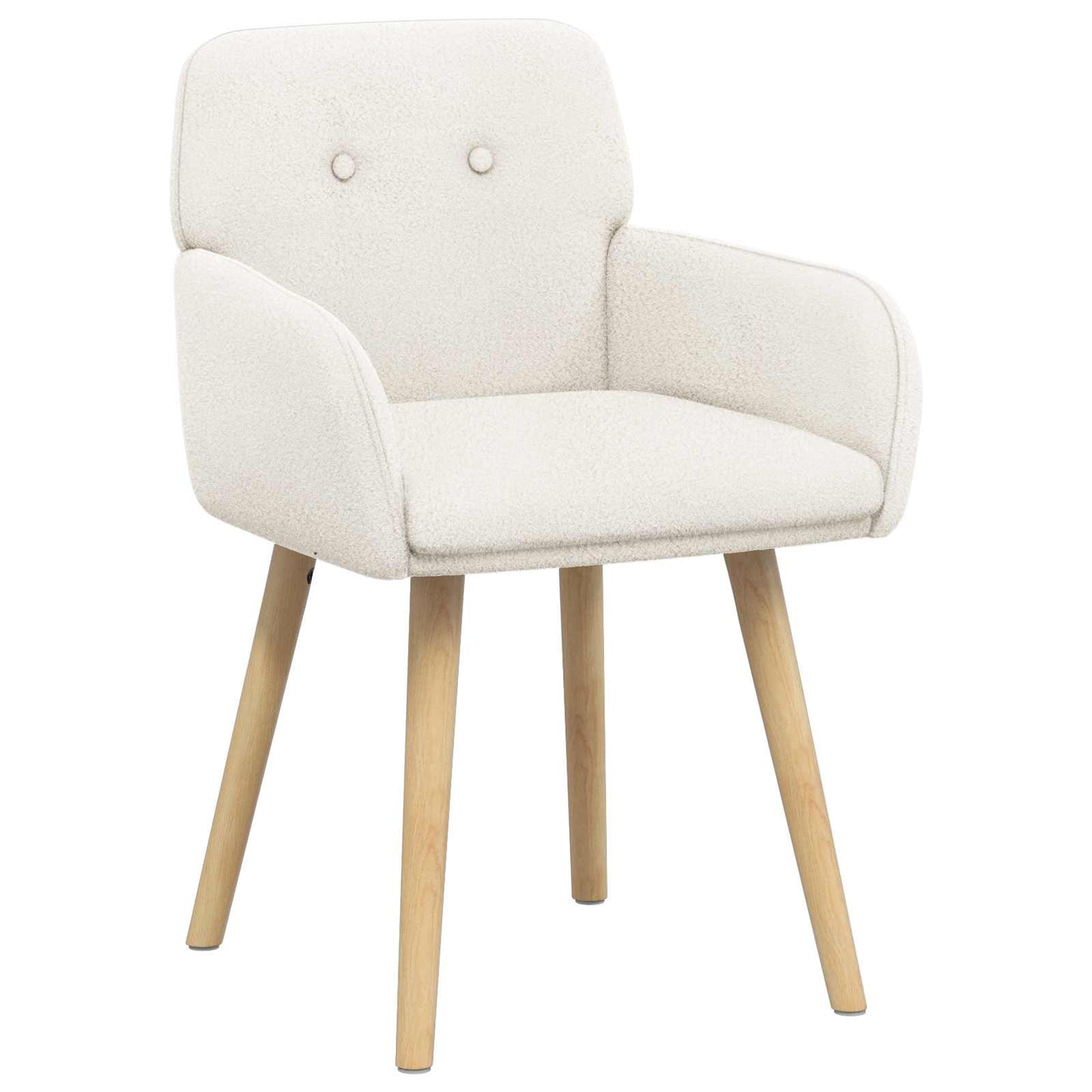 Eettafelstoelen 2 pcs Bouclé Crèmekleurig 59 x 57 x 85 cm is nu te koop bij PeponiXL, paradijselijk wonen!