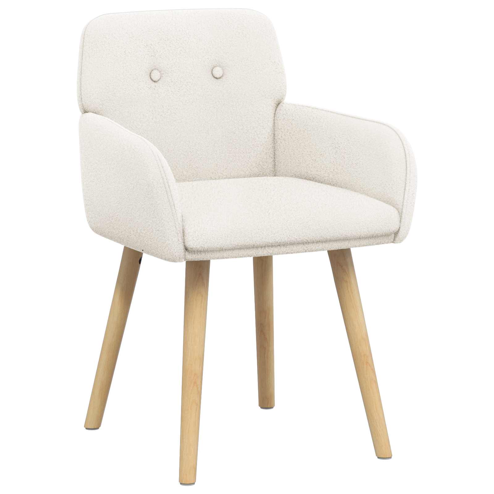 Eettafelstoelen 2 pcs Bouclé Crèmekleurig 59 x 57 x 85 cm is nu te koop bij PeponiXL, paradijselijk wonen!