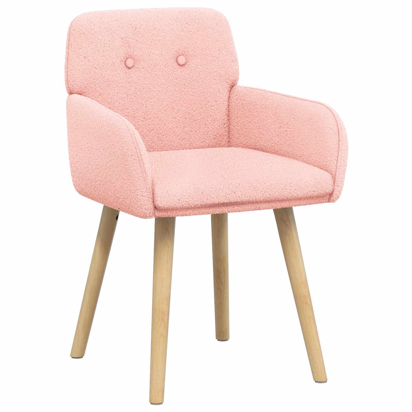 Eettafelstoelen 2 pcs Bouclé Roze 59 x 57 x 85 cm is nu te koop bij PeponiXL, paradijselijk wonen!