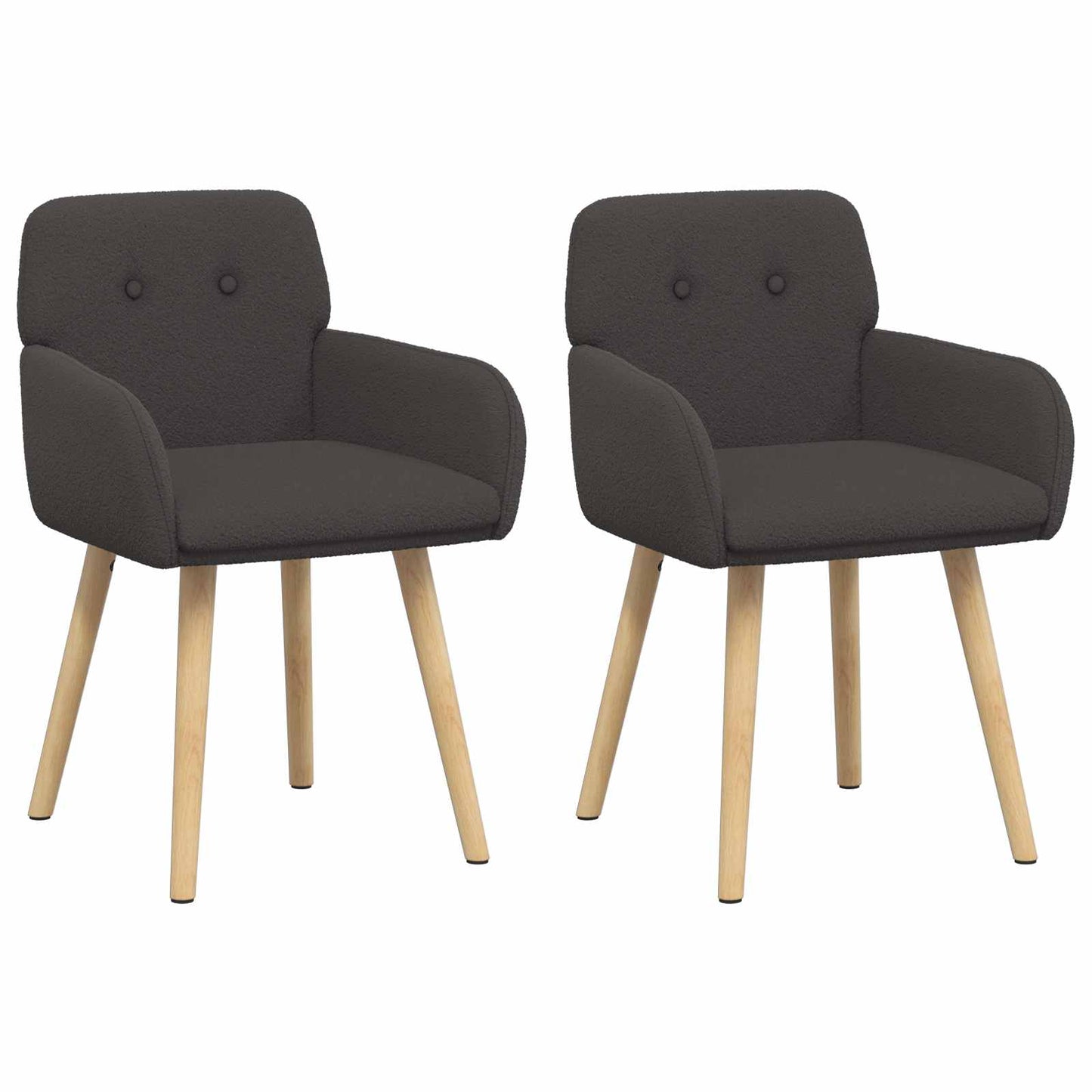 Eettafelstoelen 2 pcs Bouclé Donkergrijs 59 x 57 x 85 cm is nu te koop bij PeponiXL, paradijselijk wonen!