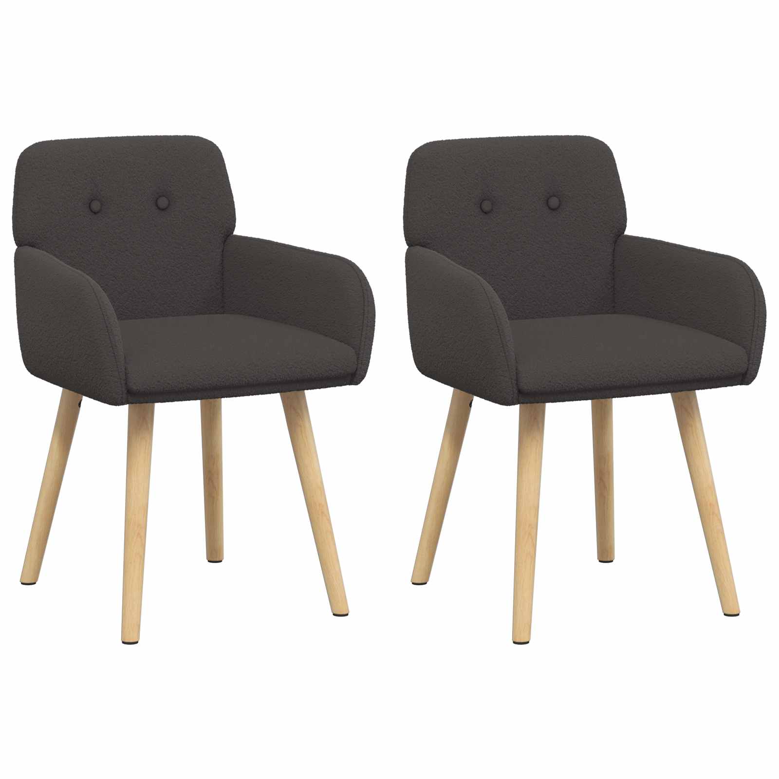 Eettafelstoelen 2 pcs Bouclé Donkergrijs 59 x 57 x 85 cm is nu te koop bij PeponiXL, paradijselijk wonen!