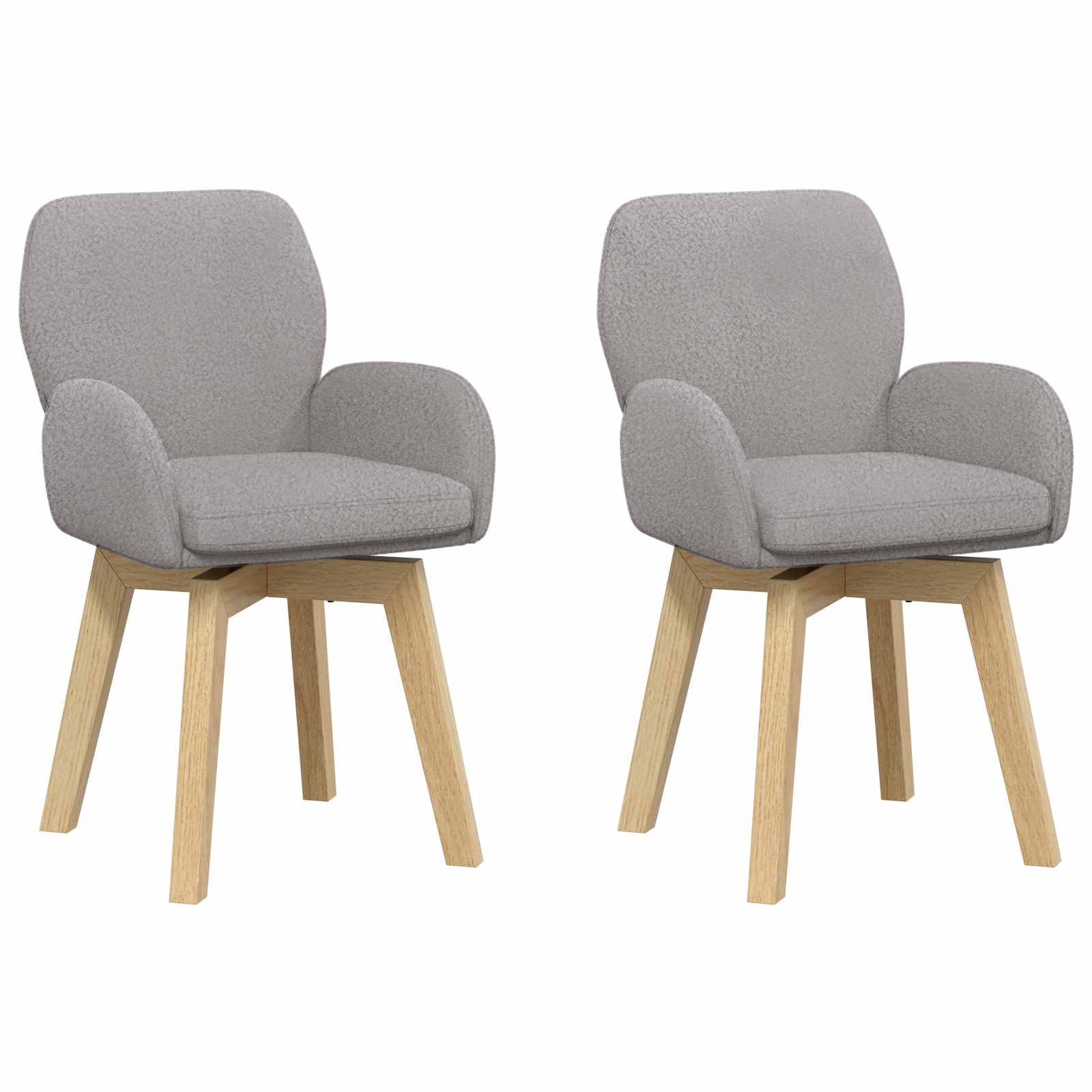 Draai Eetstoelen 2 pcs Bouclé Lichtgrijs 54 x 58 x 87 cm is nu te koop bij PeponiXL, paradijselijk wonen!