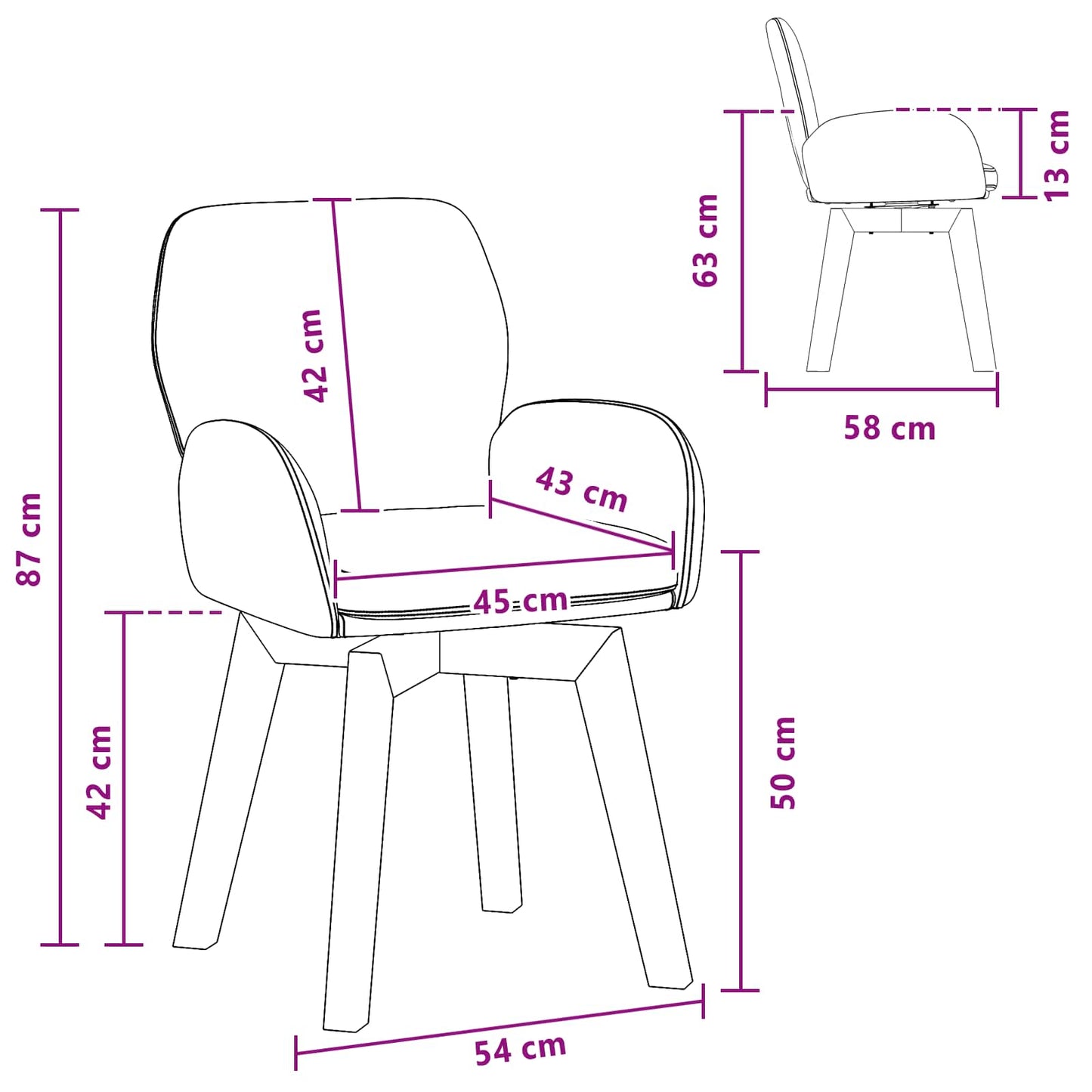 Draai Eetstoelen 2 pcs Bouclé Lichtgrijs 54 x 58 x 87 cm is nu te koop bij PeponiXL, paradijselijk wonen!