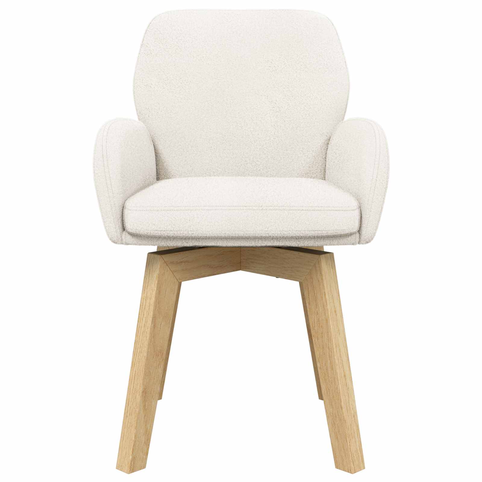 Draai Eetstoelen 2 pcs Bouclé Crèmekleurig 54 x 58 x 87 cm is nu te koop bij PeponiXL, paradijselijk wonen!