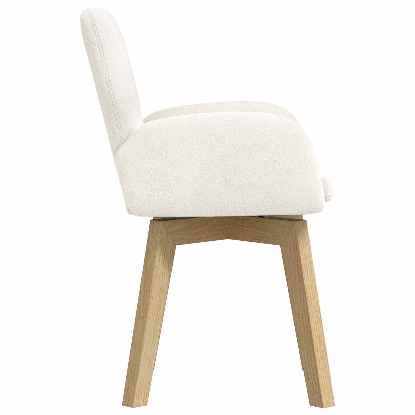Draai Eetstoelen 2 pcs Bouclé Crèmekleurig 54 x 58 x 87 cm is nu te koop bij PeponiXL, paradijselijk wonen!