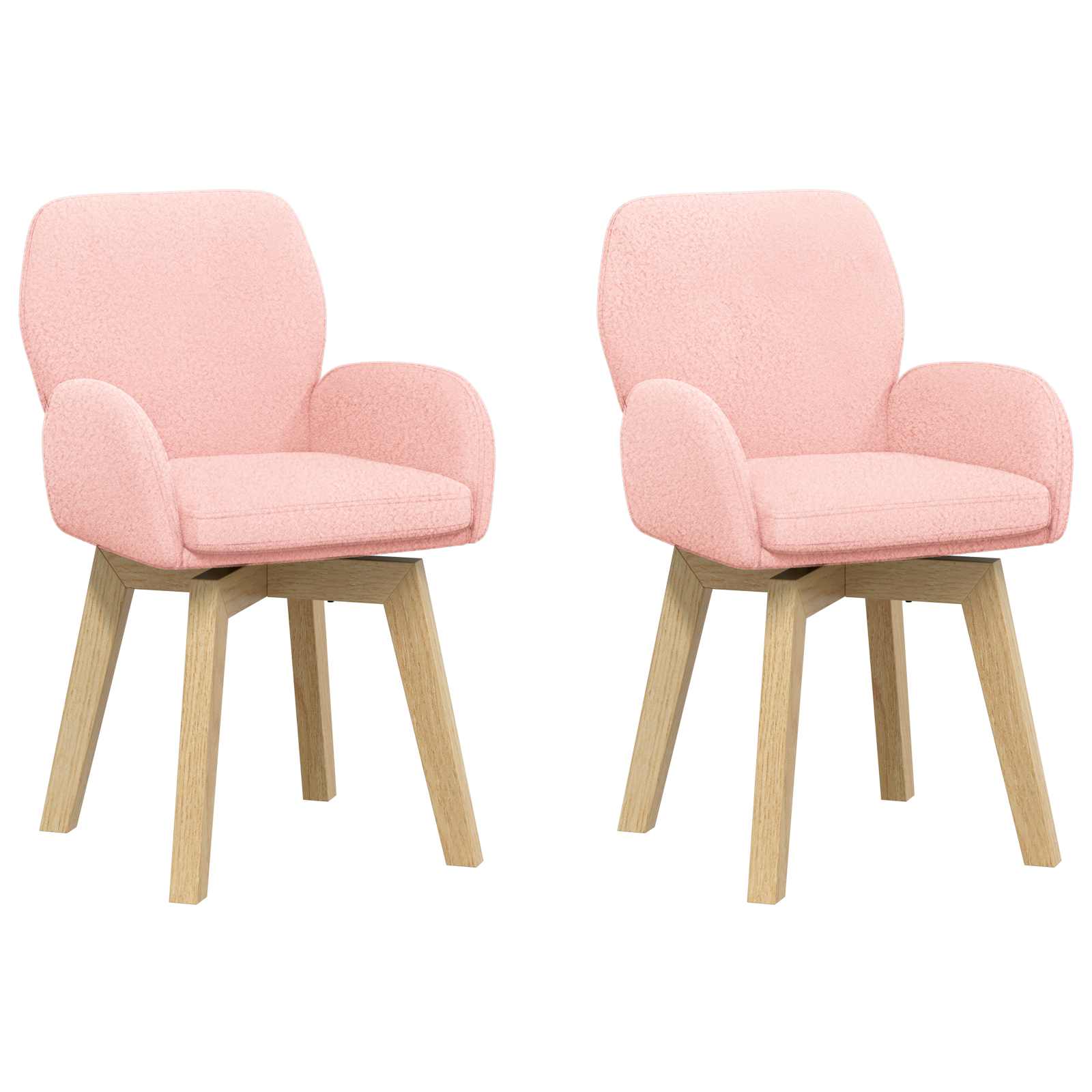 Draai Eetstoelen 2 pcs Bouclé Roze 54 x 58 x 87 cm is nu te koop bij PeponiXL, paradijselijk wonen!