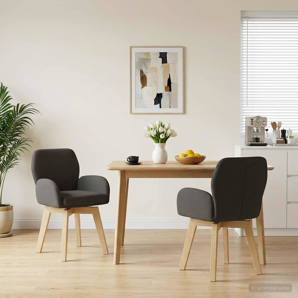 Draai Eetstoelen 2 pcs Bouclé Donkergrijs 54 x 58 x 87 cm is nu te koop bij PeponiXL, paradijselijk wonen!