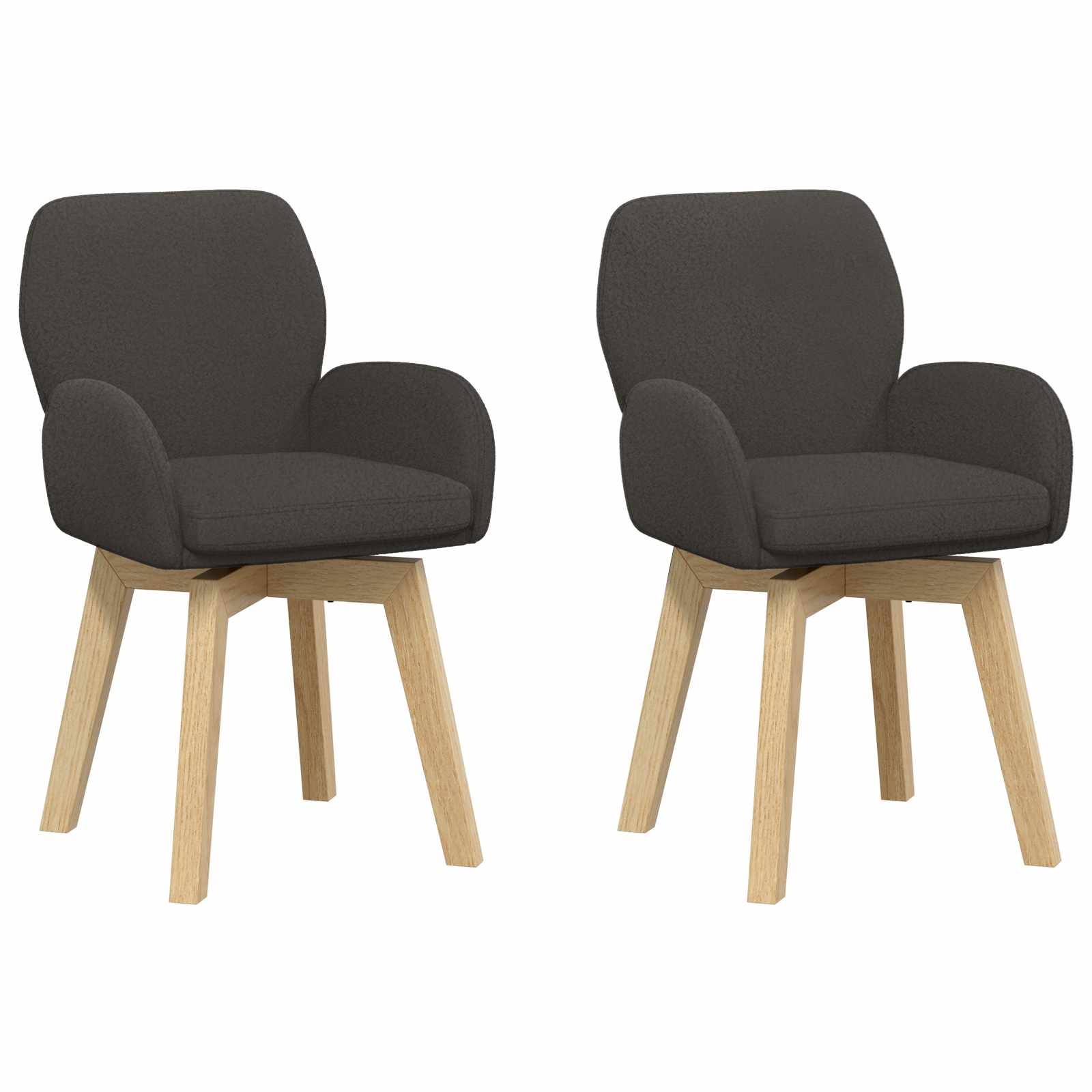Draai Eetstoelen 2 pcs Bouclé Donkergrijs 54 x 58 x 87 cm is nu te koop bij PeponiXL, paradijselijk wonen!