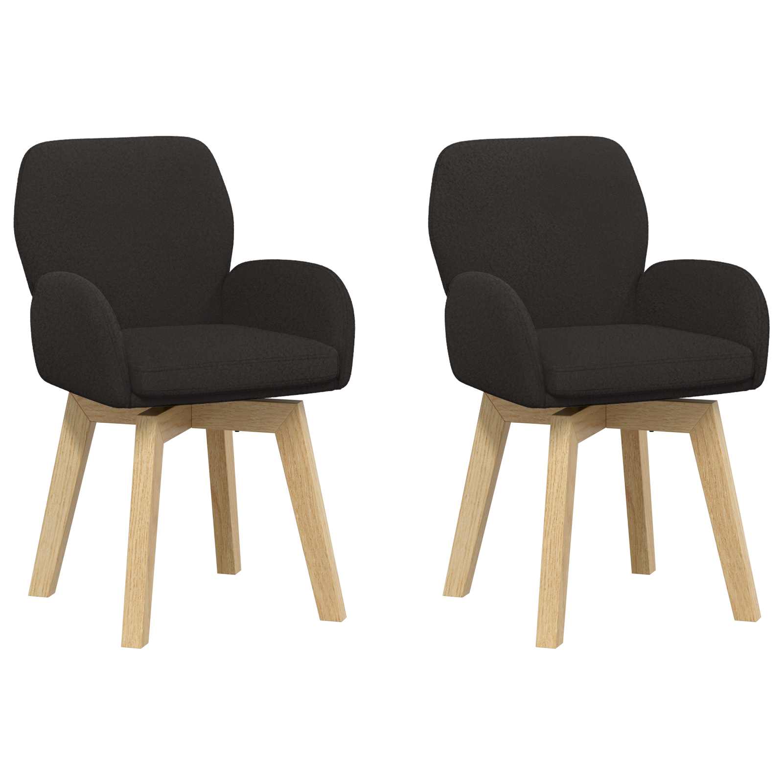 Draai Eetstoelen 2 pcs Bouclé Zwart 54 x 58 x 87 cm is nu te koop bij PeponiXL, paradijselijk wonen!