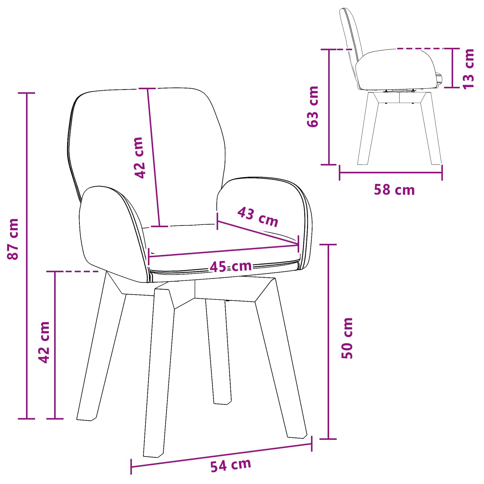Draai Eetstoelen 2 pcs Bouclé Zwart 54 x 58 x 87 cm is nu te koop bij PeponiXL, paradijselijk wonen!