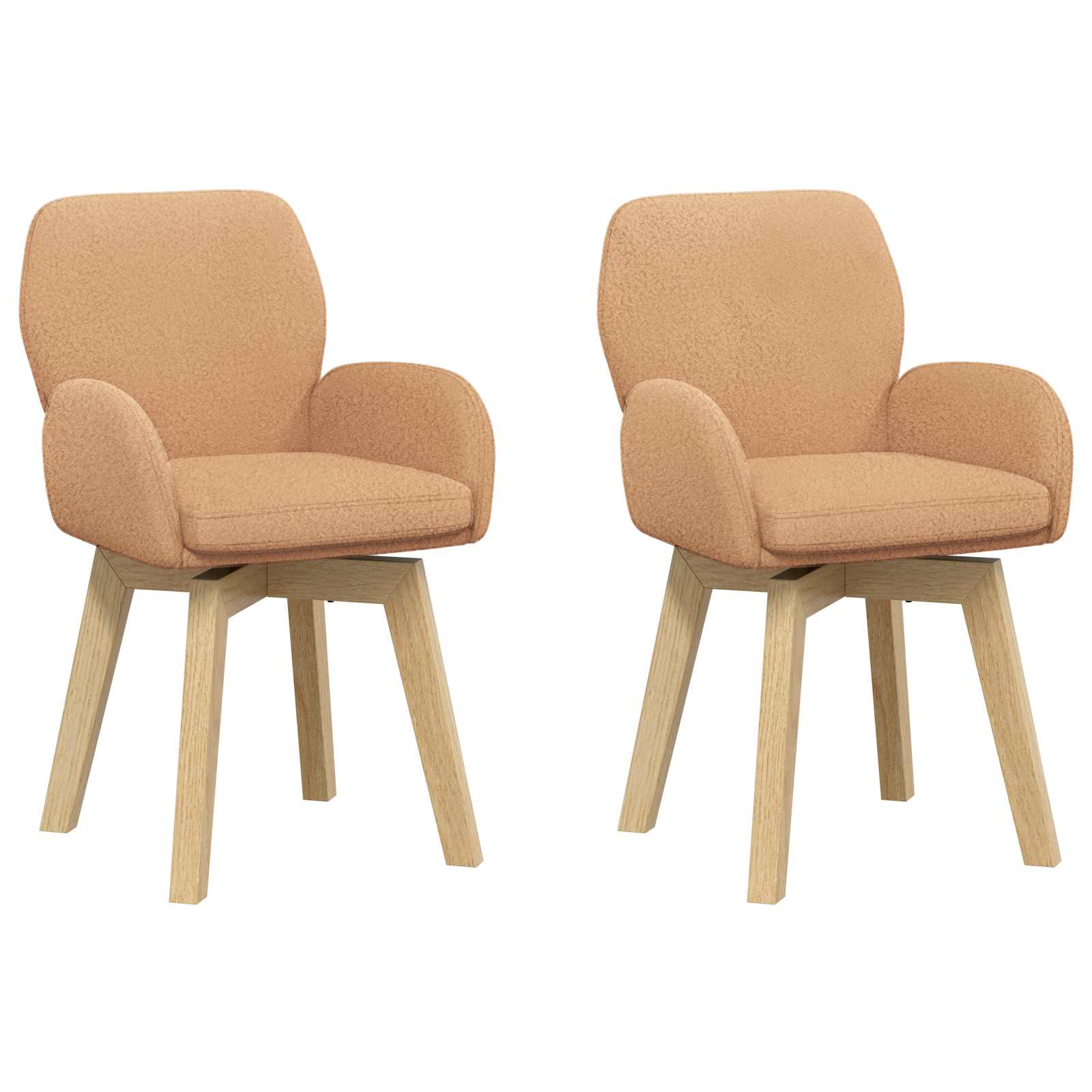 Draai Eetstoelen 2 pcs Bouclé Beige 54 x 58 x 87 cm is nu te koop bij PeponiXL, paradijselijk wonen!