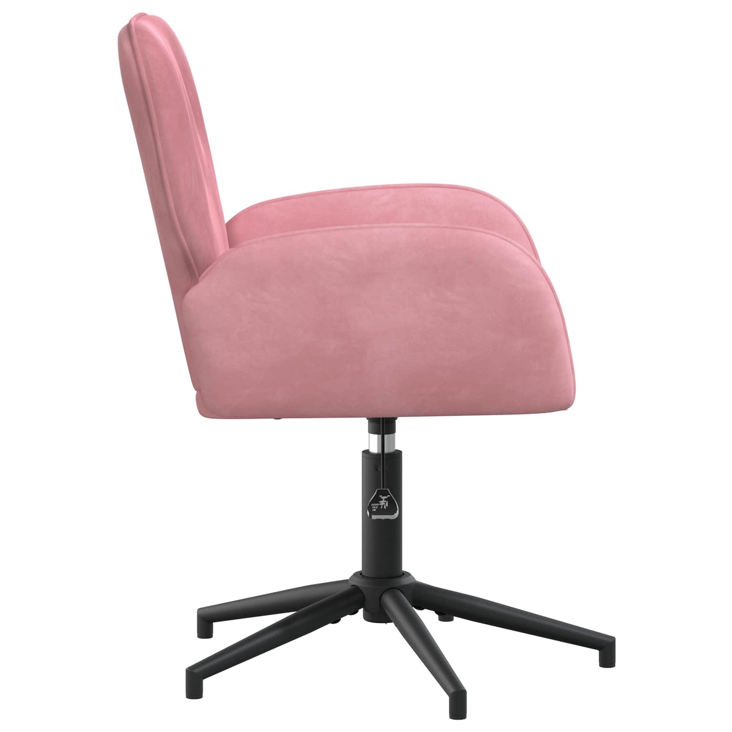 Draaischrijfstoel 54 x 55 x 90 cm Roze fluweel