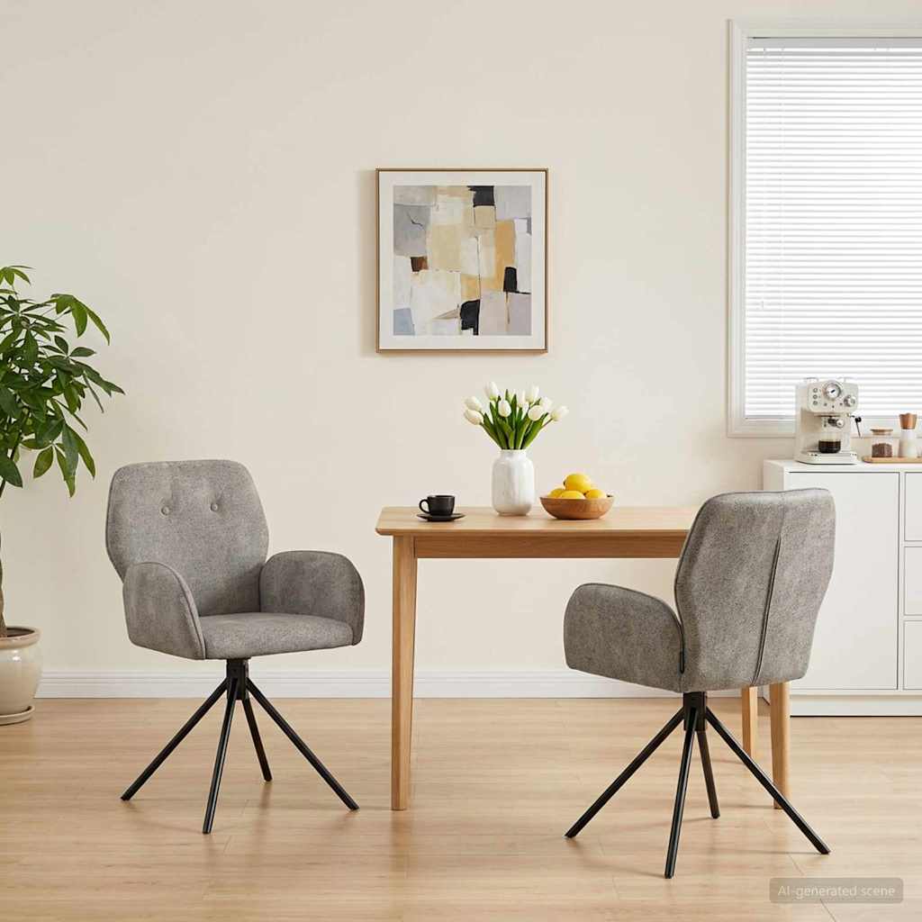 Draai Eetstoelen 2 pcs Nep Suede Leer Lichtgrijs is nu te koop bij PeponiXL, paradijselijk wonen!