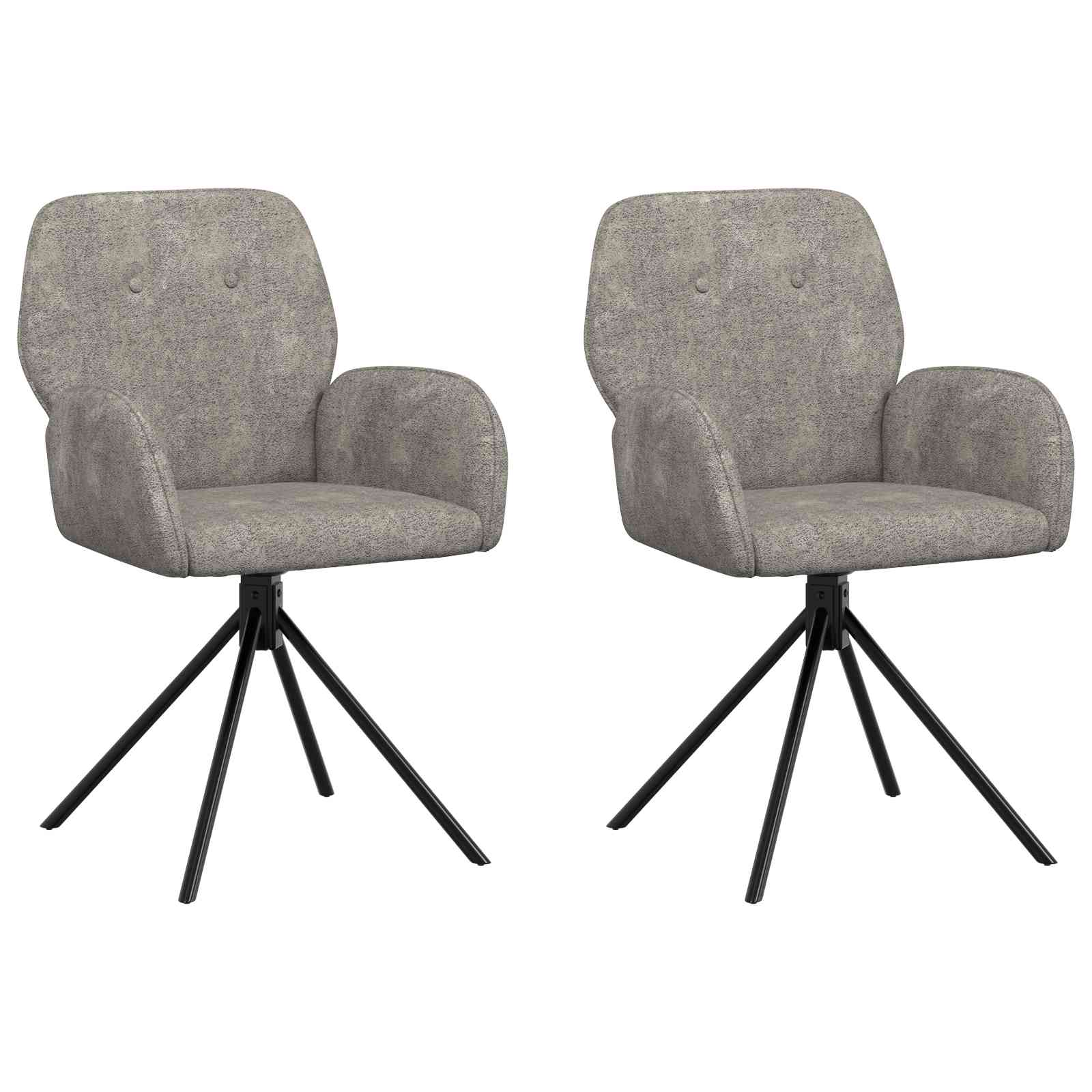 Draai Eetstoelen 2 pcs Nep Suede Leer Lichtgrijs is nu te koop bij PeponiXL, paradijselijk wonen!