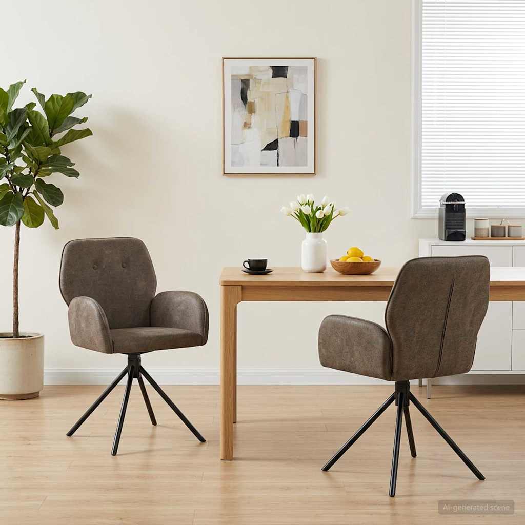 Draai Eetstoelen 2 pcs Nep Suede Leer Donkergrijs is nu te koop bij PeponiXL, paradijselijk wonen!