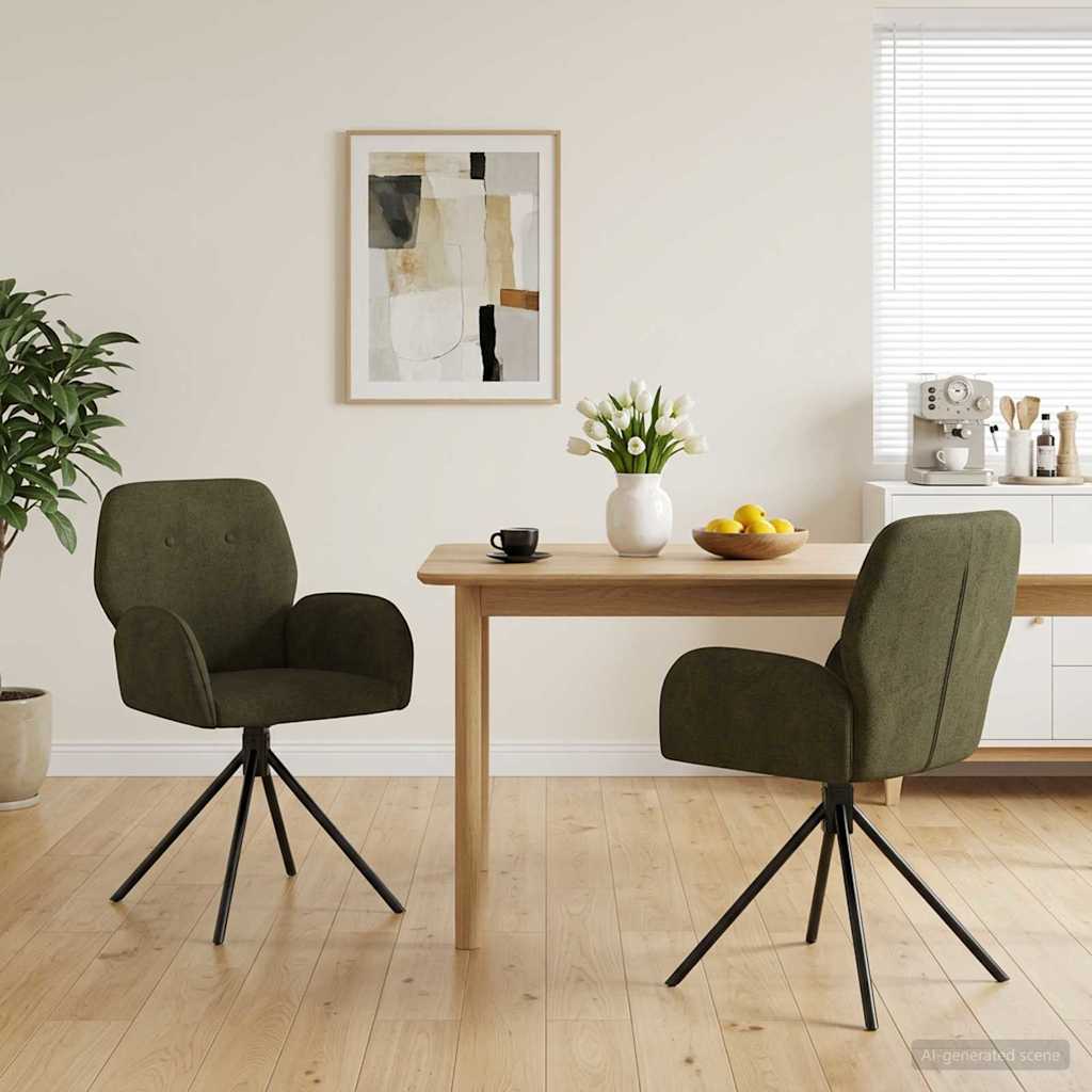 Draai Eetstoelen 2 pcs Nep Suede Leer Legergroen is nu te koop bij PeponiXL, paradijselijk wonen!
