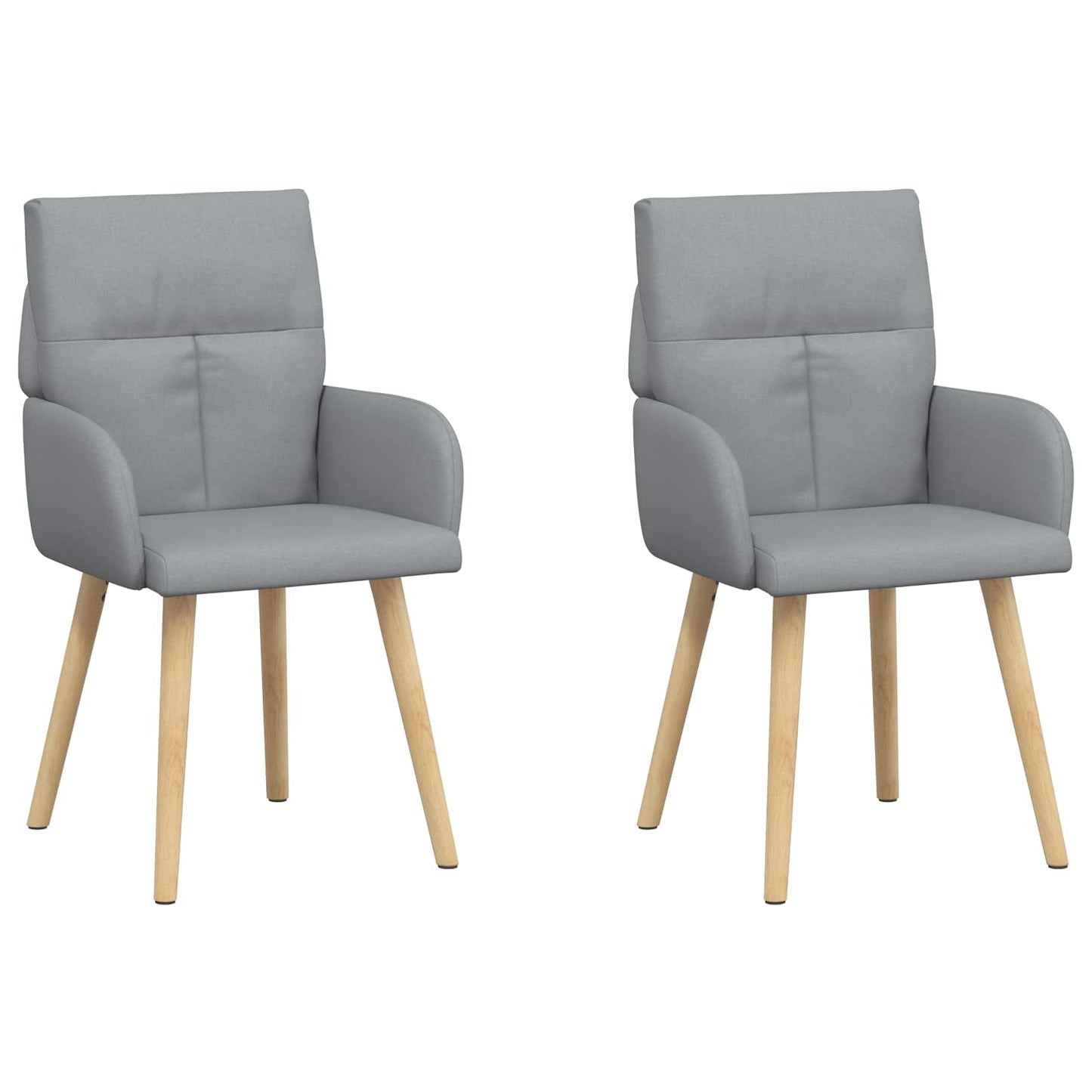 Eettafelstoelen 2 pcs Stof Lichtgrijs 60 x 56 x 96 cm is nu te koop bij PeponiXL, paradijselijk wonen!