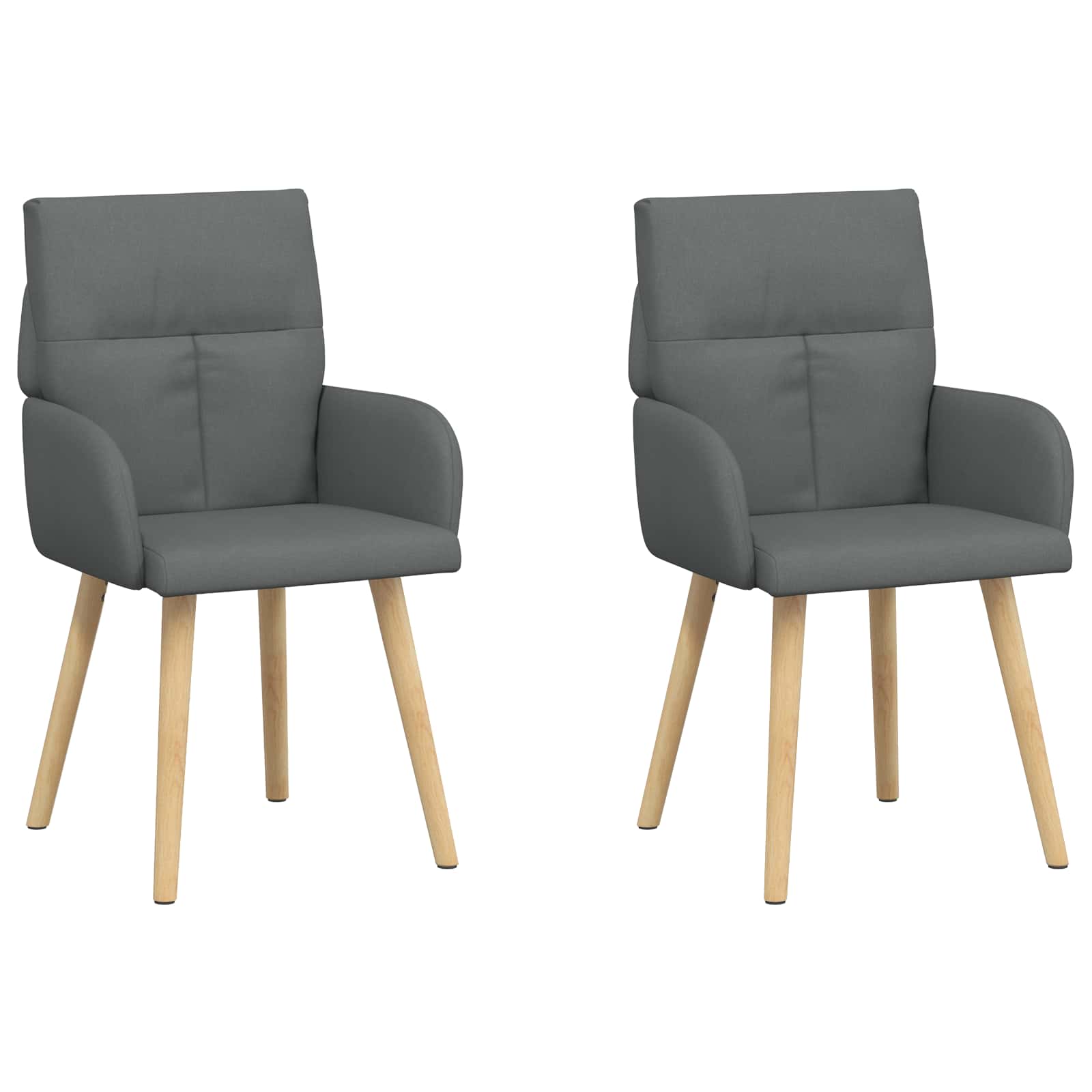 Eettafelstoelen 2 pcs Stof Donkergrijs 60 x 56 x 96 cm is nu te koop bij PeponiXL, paradijselijk wonen!