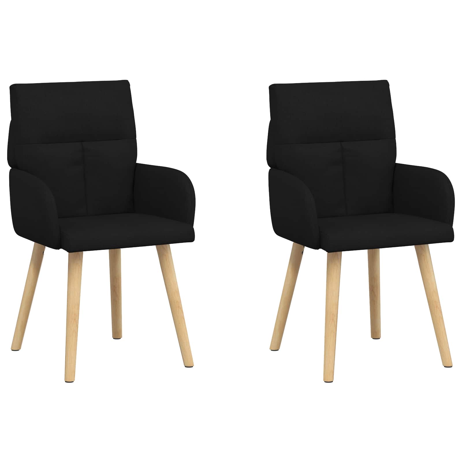 Eettafelstoelen 2 pcs Stof Zwart 60 x 56 x 96 cm is nu te koop bij PeponiXL, paradijselijk wonen!