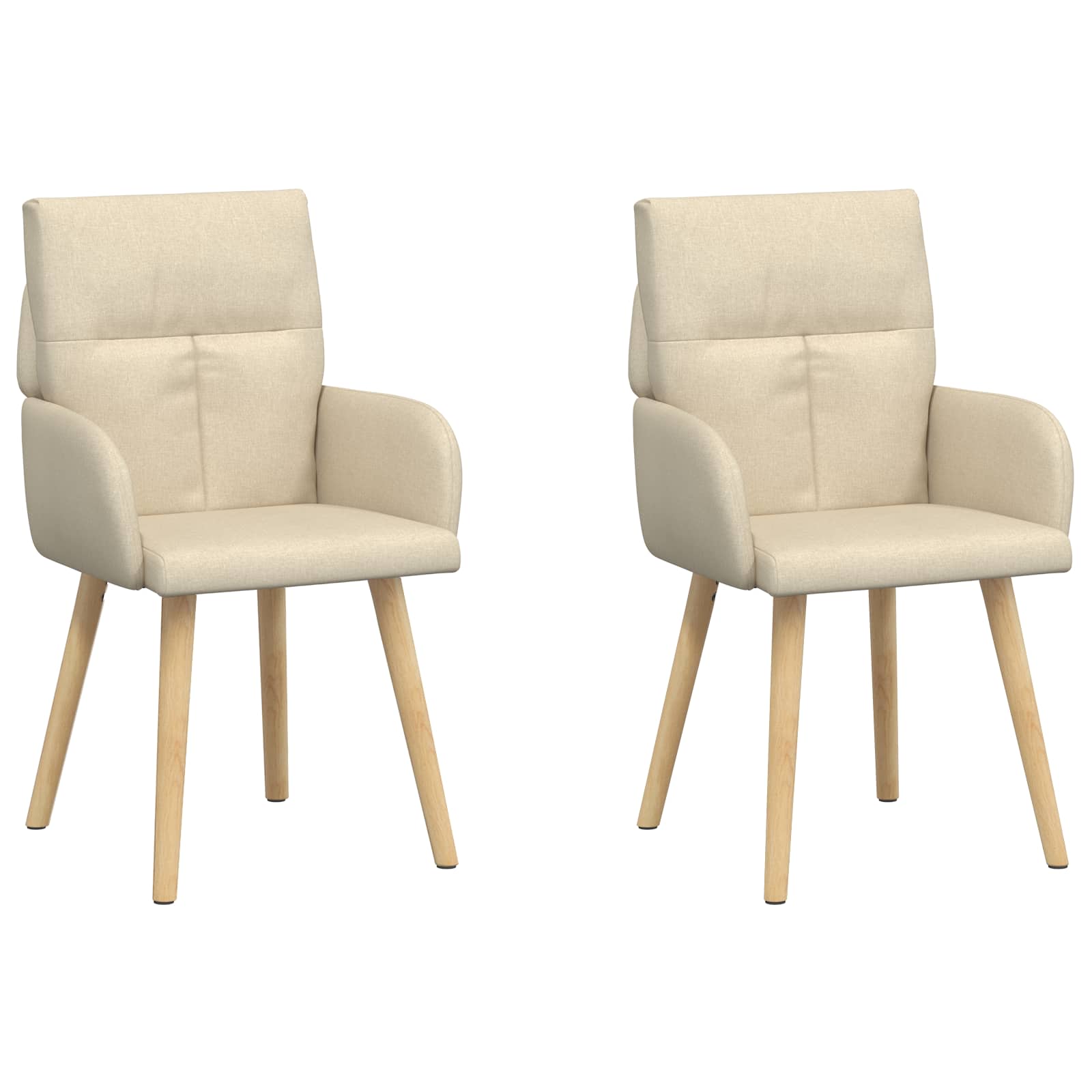 Eettafelstoelen 2 pcs Stof Crèmekleurig 60 x 56 x 96 cm is nu te koop bij PeponiXL, paradijselijk wonen!