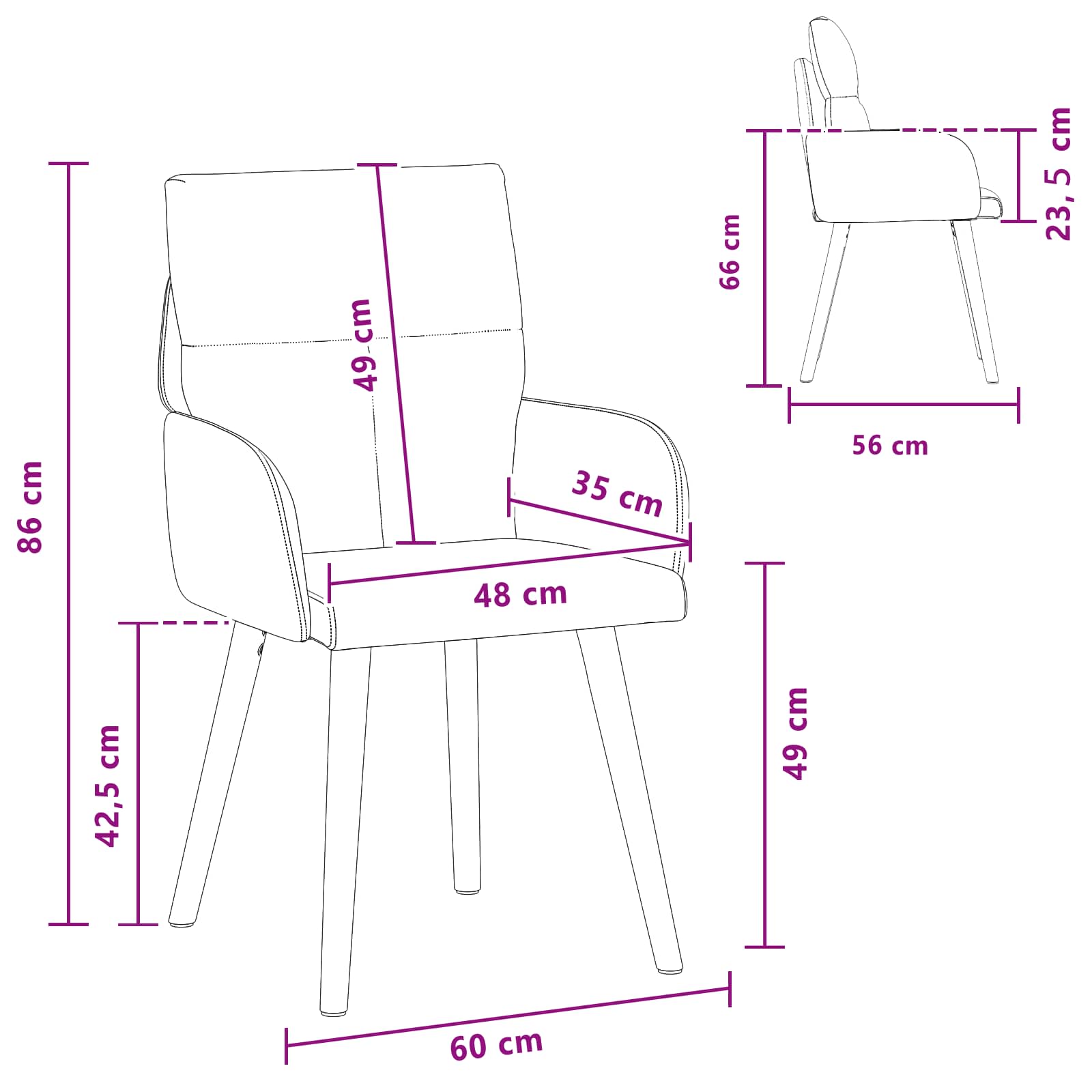 Eettafelstoelen 2 pcs Stof Blauw 60 x 56 x 96 cm is nu te koop bij PeponiXL, paradijselijk wonen!