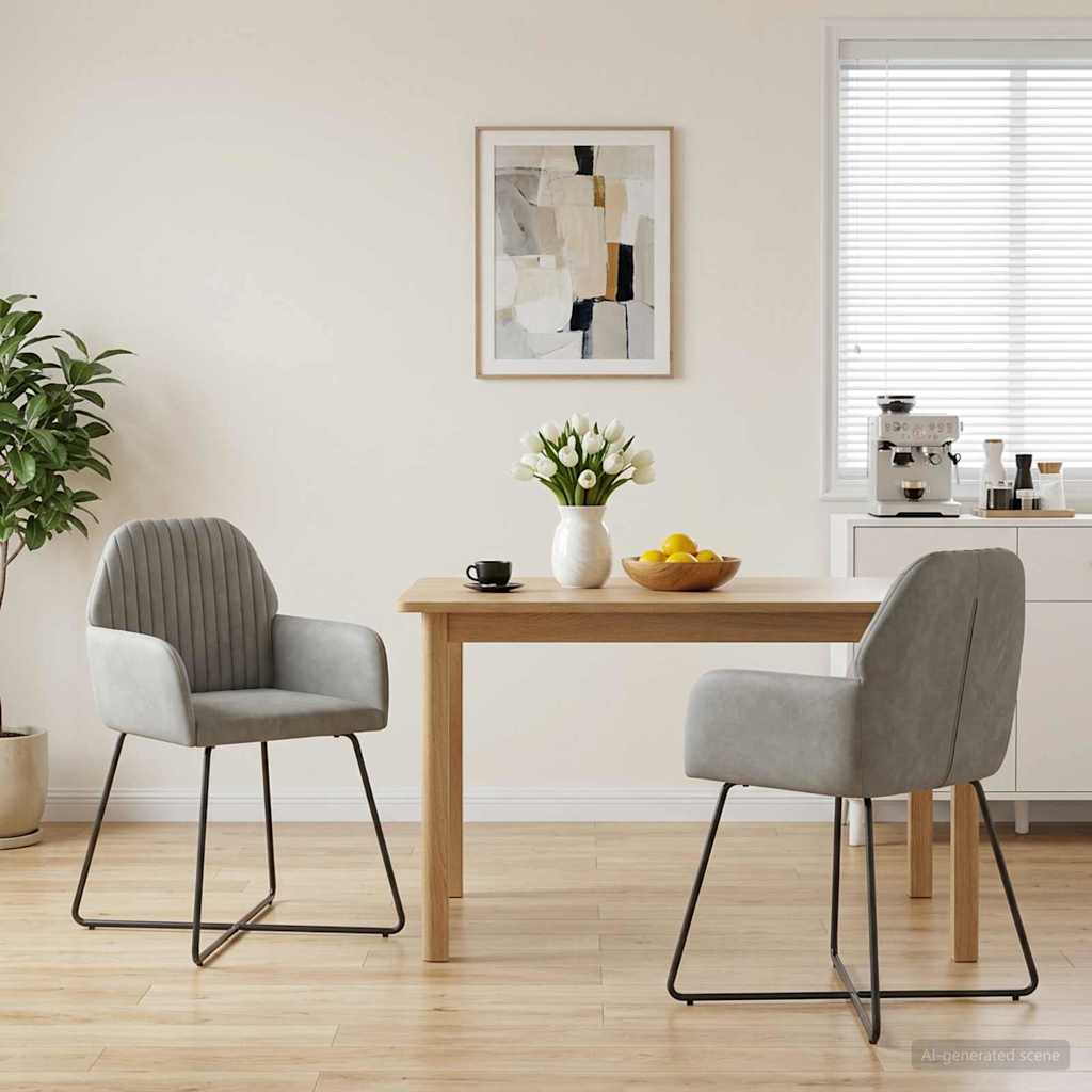 Eettafelstoelen 2 pcs fluweel Lichtgrijs 55 x 50 x 84 cm is nu te koop bij PeponiXL, paradijselijk wonen!