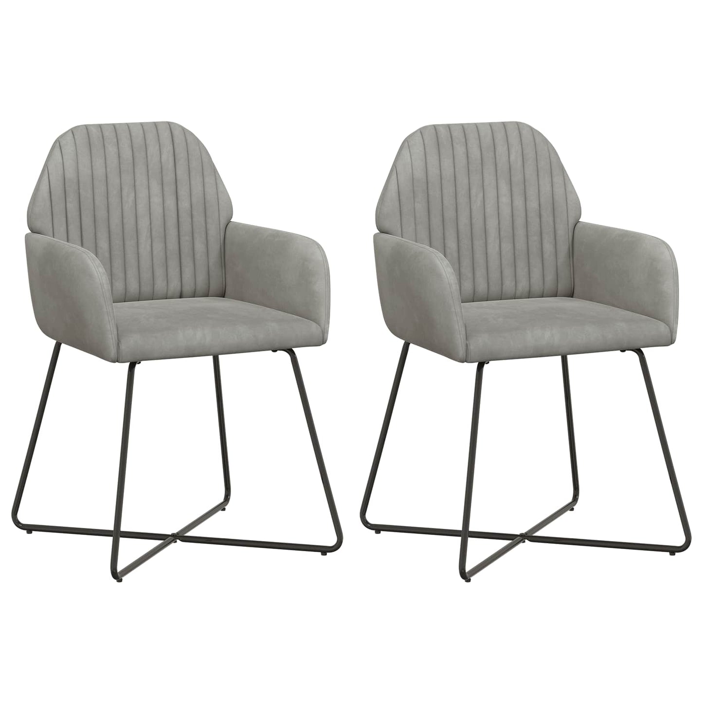 Eettafelstoelen 2 pcs fluweel Lichtgrijs 55 x 50 x 84 cm is nu te koop bij PeponiXL, paradijselijk wonen!