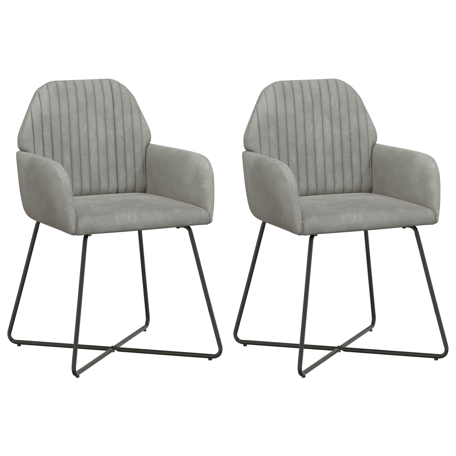 Eettafelstoelen 2 pcs fluweel Lichtgrijs 55 x 50 x 84 cm is nu te koop bij PeponiXL, paradijselijk wonen!