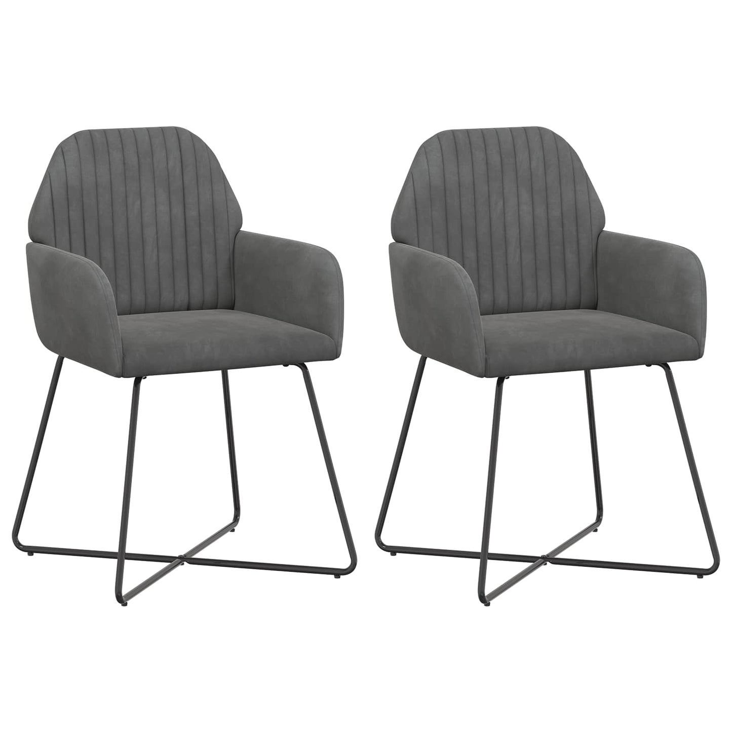 Eettafelstoelen 2 pcs fluweel Donkergrijs 55 x 50 x 84 cm is nu te koop bij PeponiXL, paradijselijk wonen!