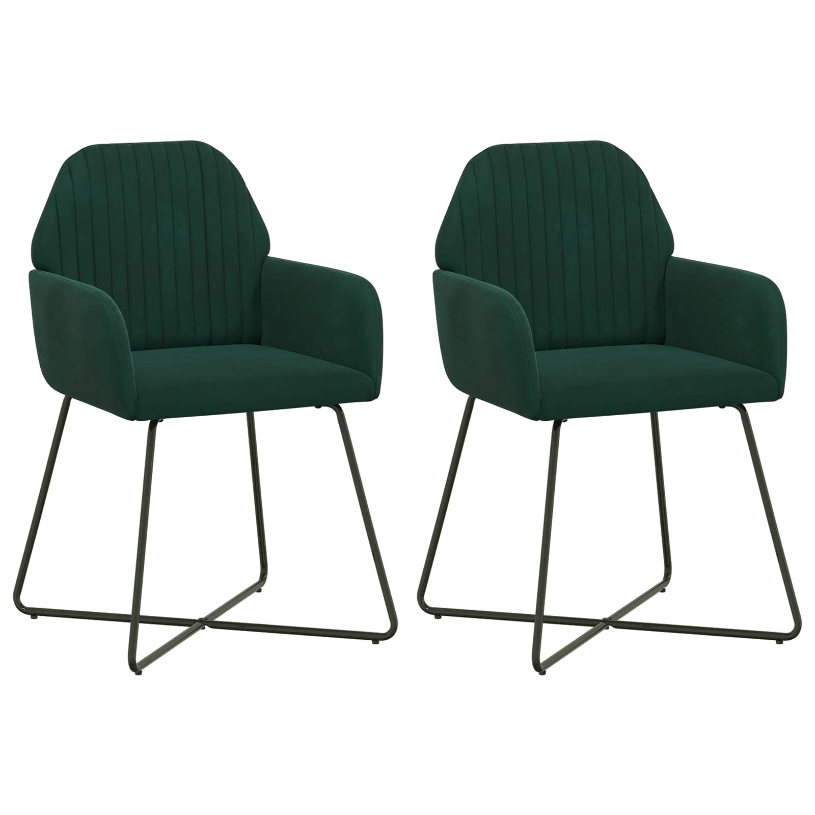 Eettafelstoelen 2 pcs fluweel Donkergroen 55 x 50 x 84 cm is nu te koop bij PeponiXL, paradijselijk wonen!