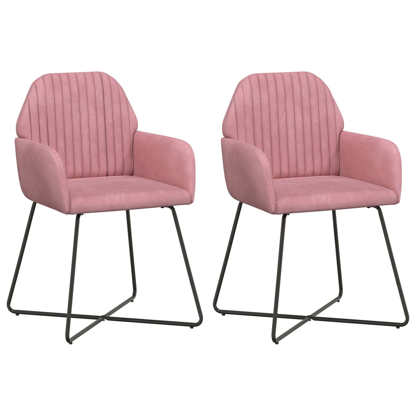 Eettafelstoelen 2 pcs fluweel Roze 55 x 50 x 84 cm is nu te koop bij PeponiXL, paradijselijk wonen!