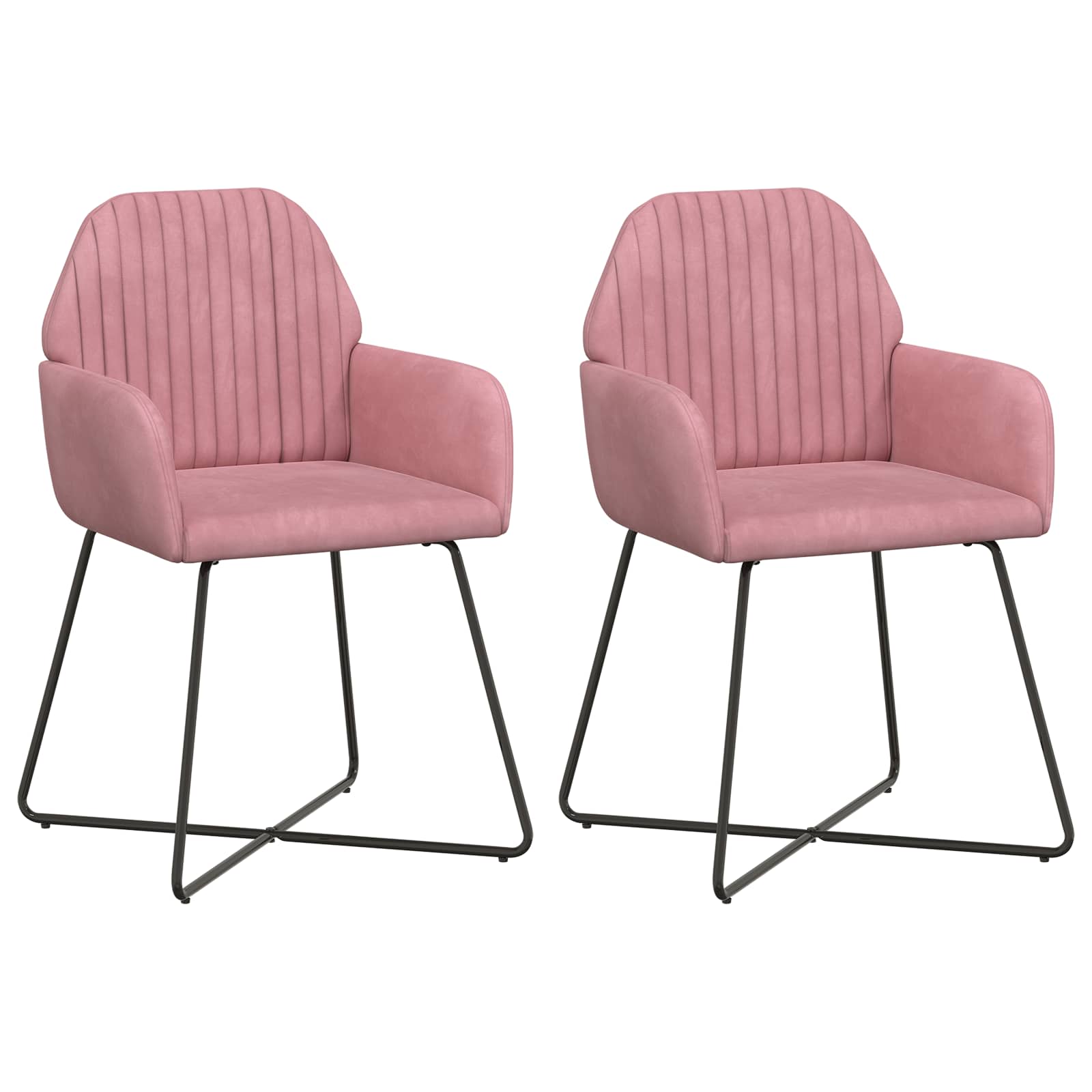 Eettafelstoelen 2 pcs fluweel Roze 55 x 50 x 84 cm is nu te koop bij PeponiXL, paradijselijk wonen!