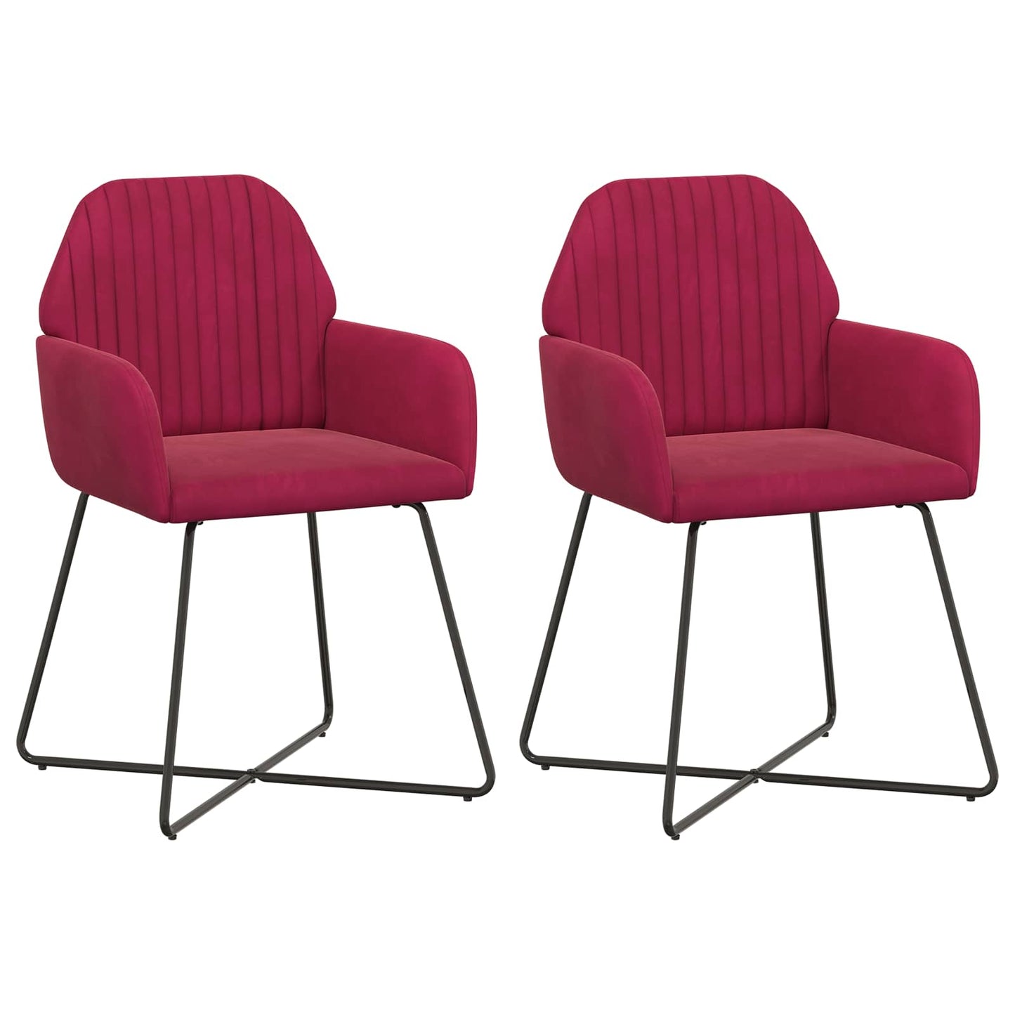 Eettafelstoelen 2 pcs fluweel Wijnrood 55 x 50 x 84 cm is nu te koop bij PeponiXL, paradijselijk wonen!