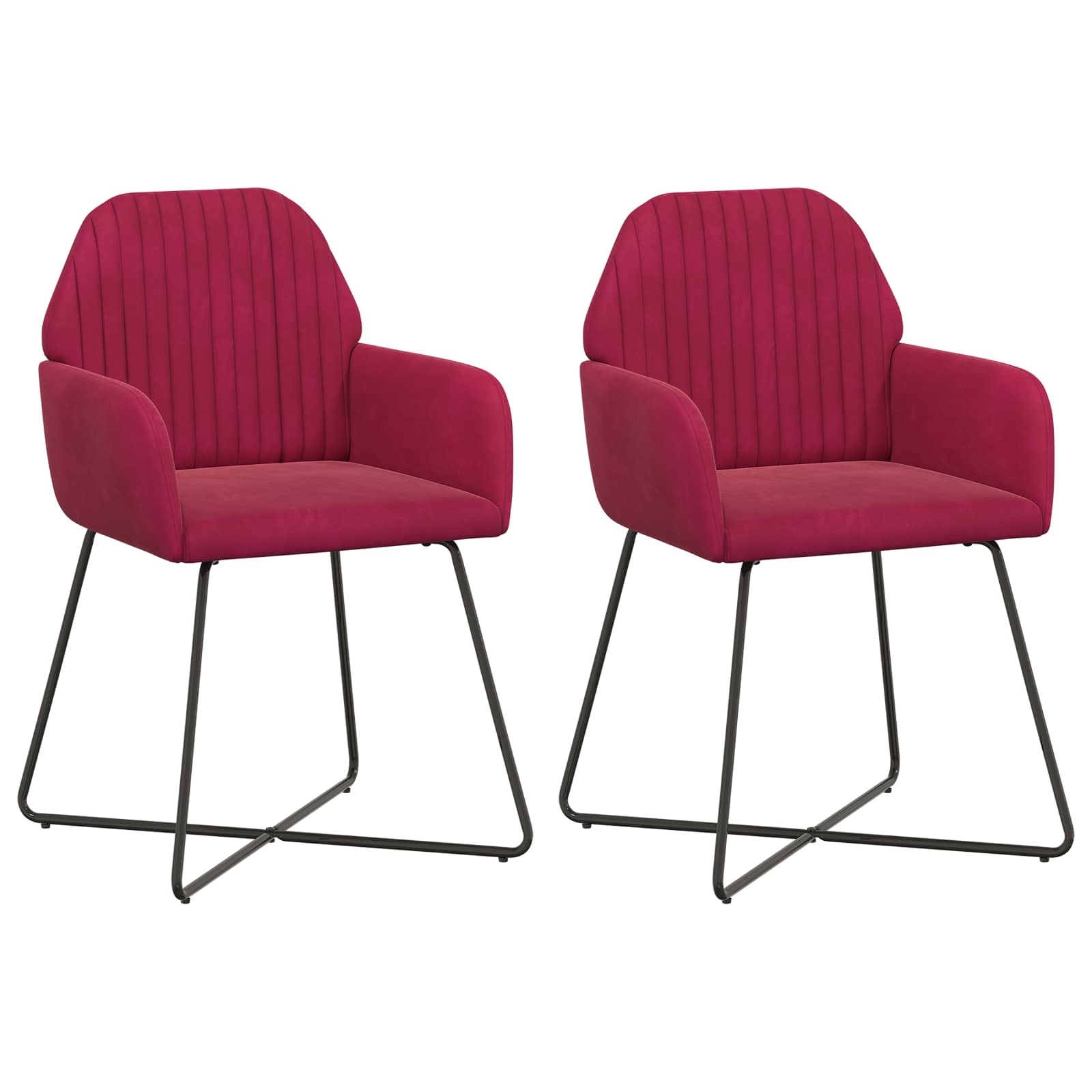 Eettafelstoelen 2 pcs fluweel Wijnrood 55 x 50 x 84 cm is nu te koop bij PeponiXL, paradijselijk wonen!