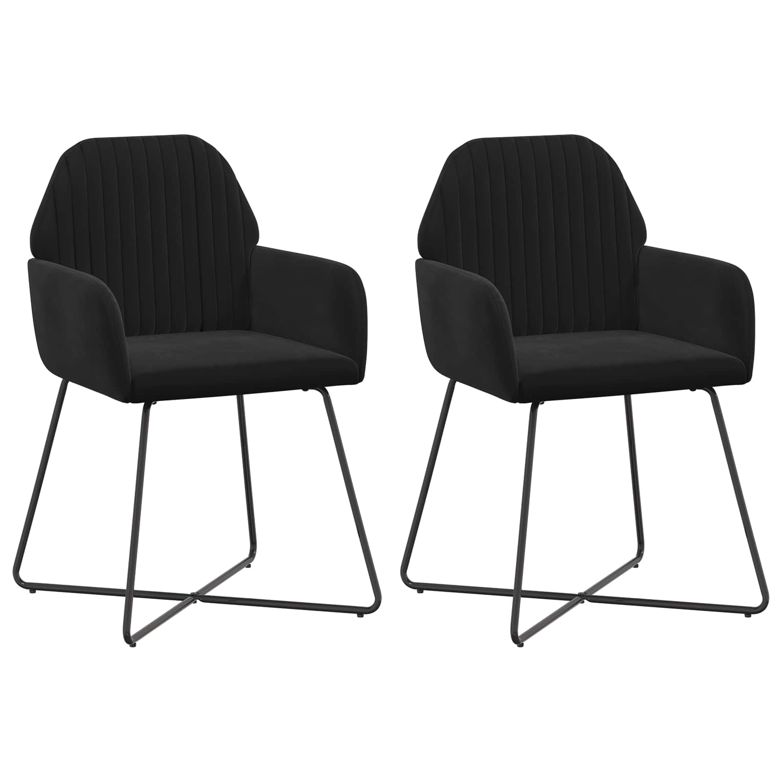 Eettafelstoelen 2 pcs fluweel Zwart 55 x 50 x 84 cm is nu te koop bij PeponiXL, paradijselijk wonen!
