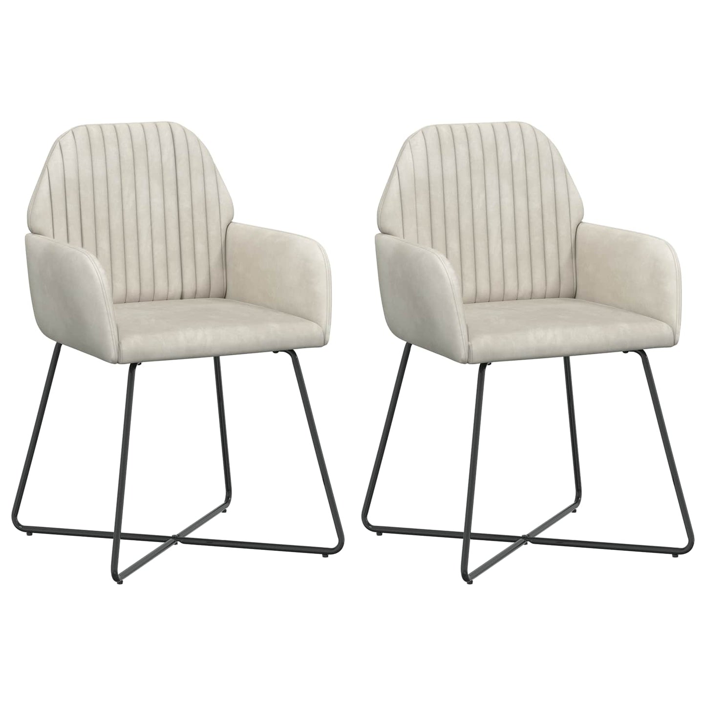 Eettafelstoelen 2 pcs fluweel Crèmekleurig 55 x 50 x 84 cm is nu te koop bij PeponiXL, paradijselijk wonen!