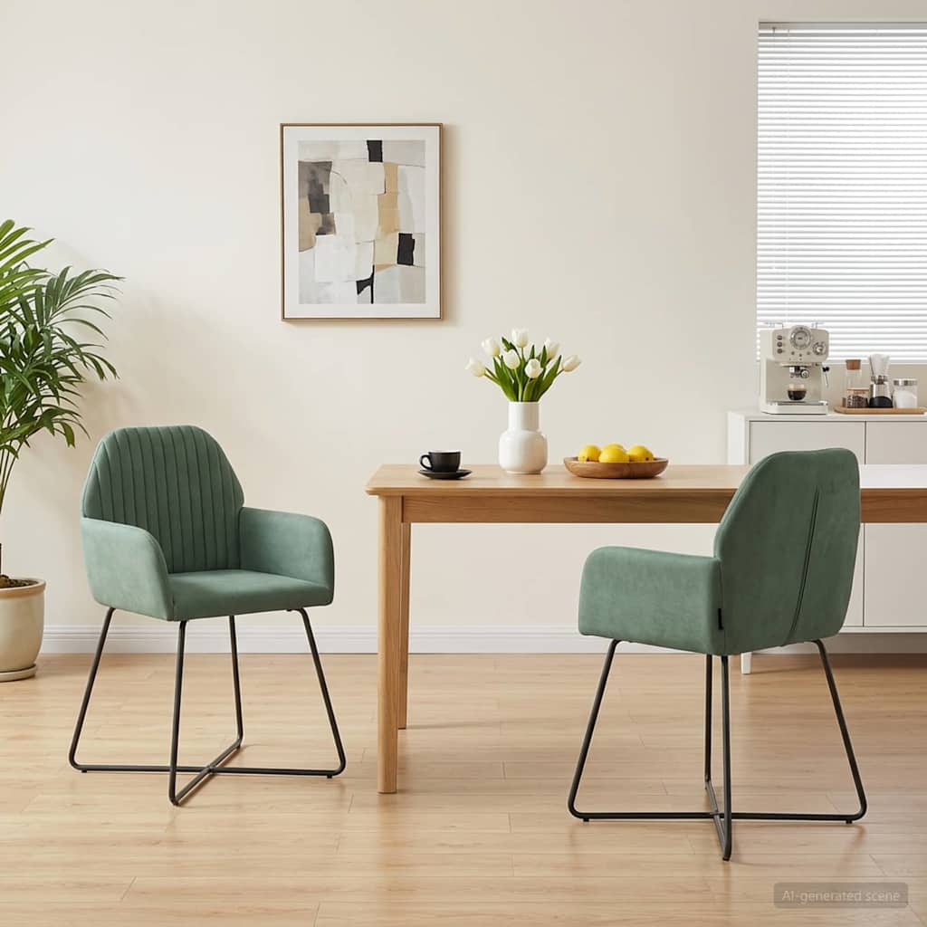Eettafelstoelen 2 pcs fluweel Zeegroen 55 x 50 x 84 cm is nu te koop bij PeponiXL, paradijselijk wonen!