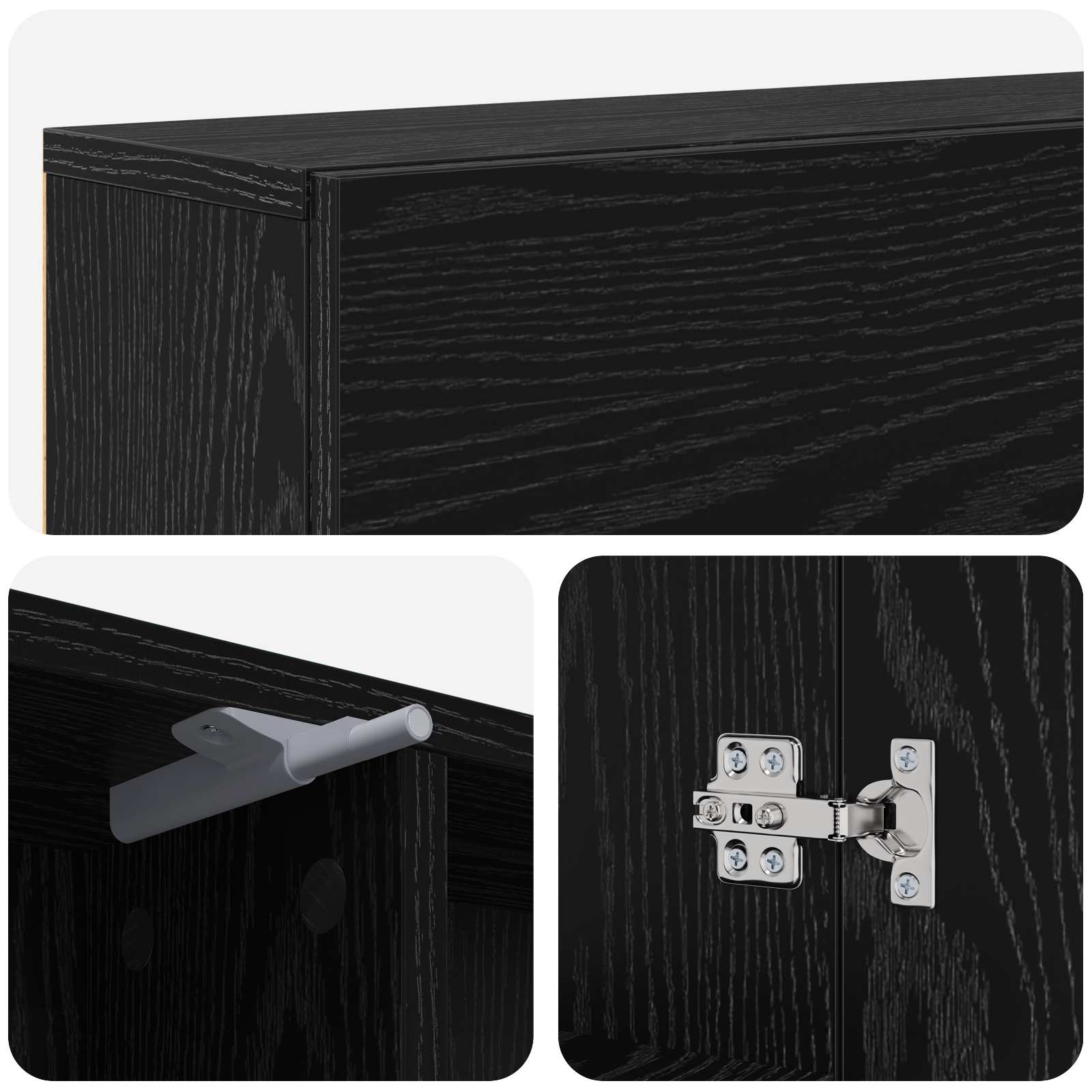 Haardomlijsting Zwart eiken 102 x 18 x 100,5 cm Bewerkt hout is nu te koop bij PeponiXL, paradijselijk wonen!