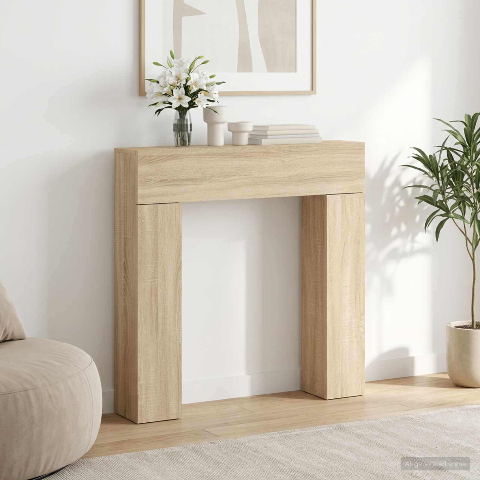 Haardomlijsting Sonoma 102 x 18 x 100,5 cm Bewerkt hout is nu te koop bij PeponiXL, paradijselijk wonen!
