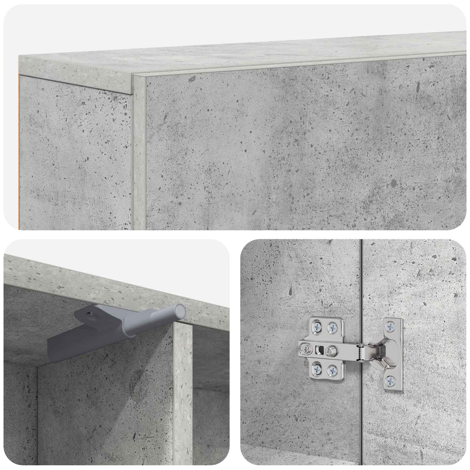 Haardomlijsting Betongrijs 102 x 18 x 100,5 cm Bewerkt hout is nu te koop bij PeponiXL, paradijselijk wonen!