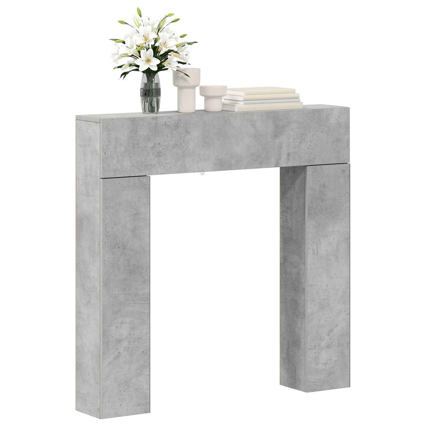 Haardomlijsting Betongrijs 102 x 18 x 100,5 cm Bewerkt hout is nu te koop bij PeponiXL, paradijselijk wonen!