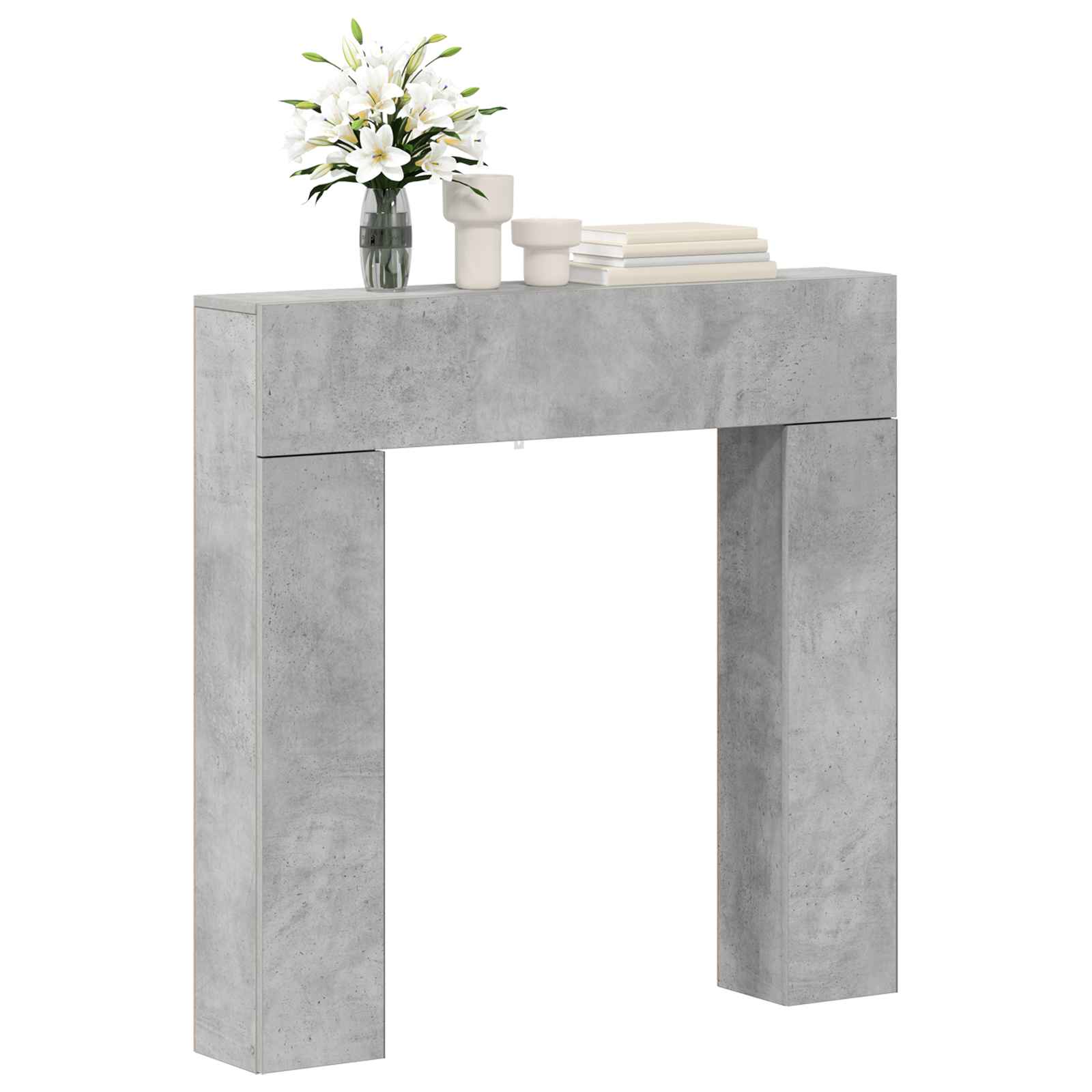 Haardomlijsting Betongrijs 102 x 18 x 100,5 cm Bewerkt hout is nu te koop bij PeponiXL, paradijselijk wonen!