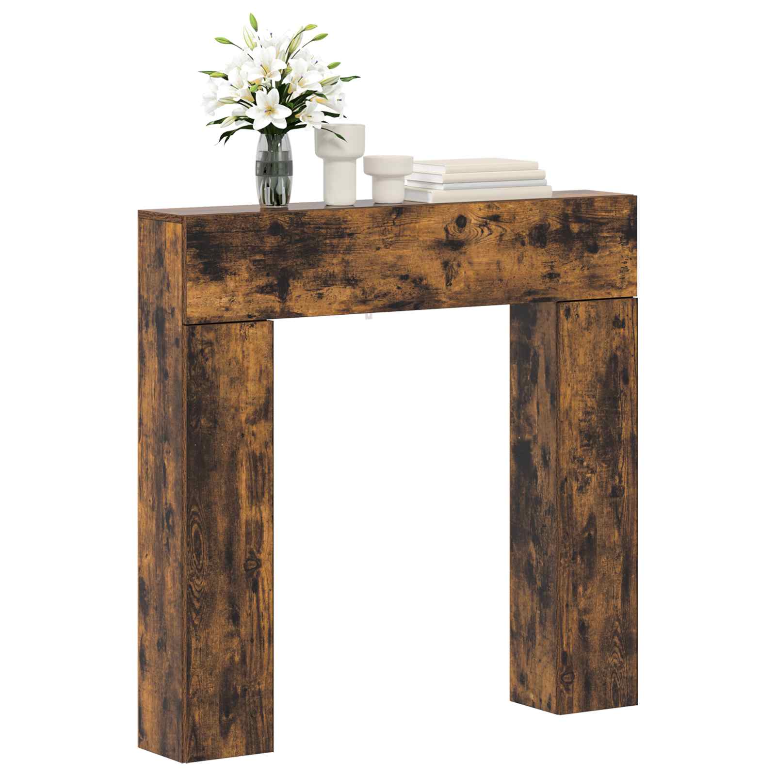Haardomlijsting Gerookt eiken 102 x 18 x 100,5 cm Bewerkt hout is nu te koop bij PeponiXL, paradijselijk wonen!