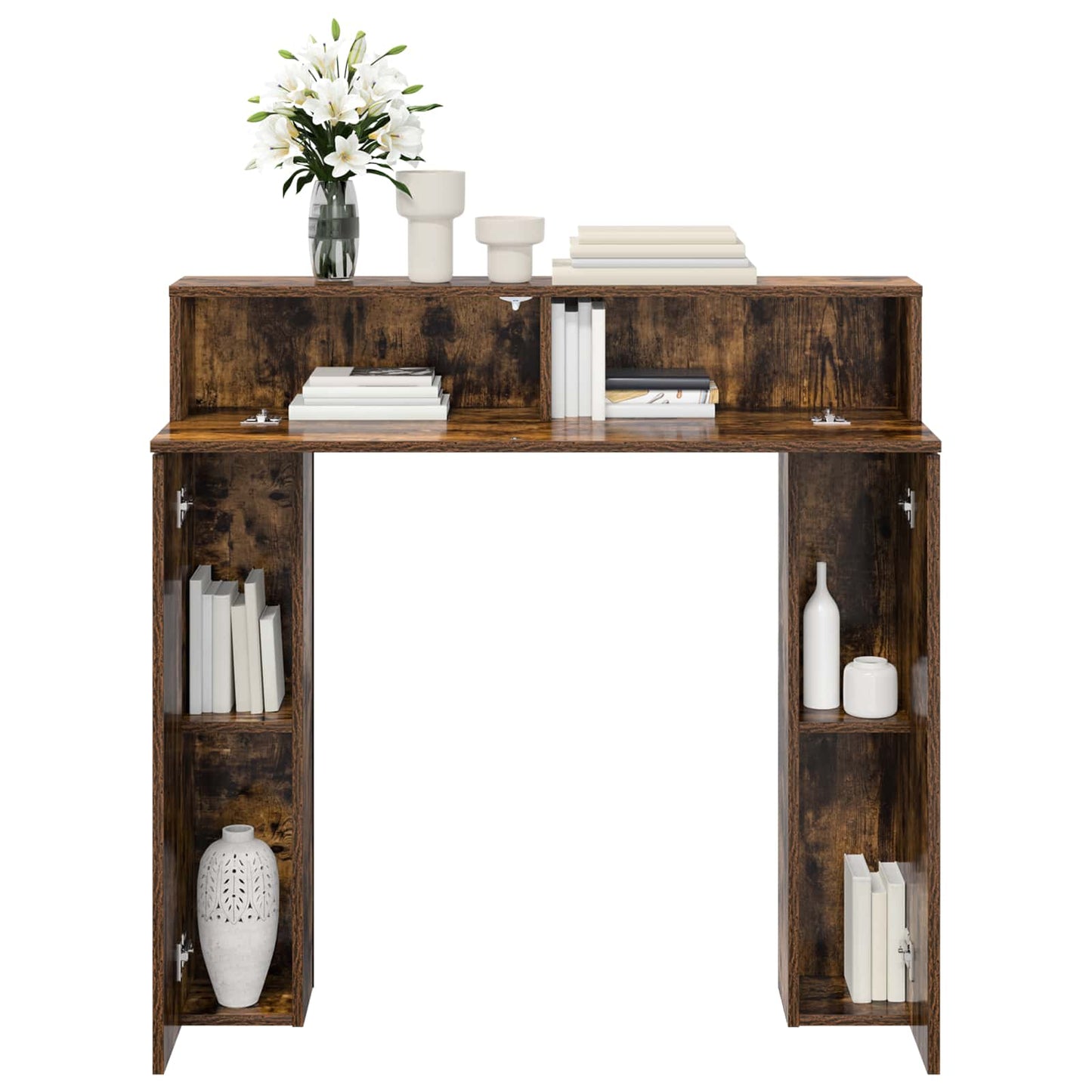 Haardomlijsting Gerookt eiken 102 x 18 x 100,5 cm Bewerkt hout is nu te koop bij PeponiXL, paradijselijk wonen!