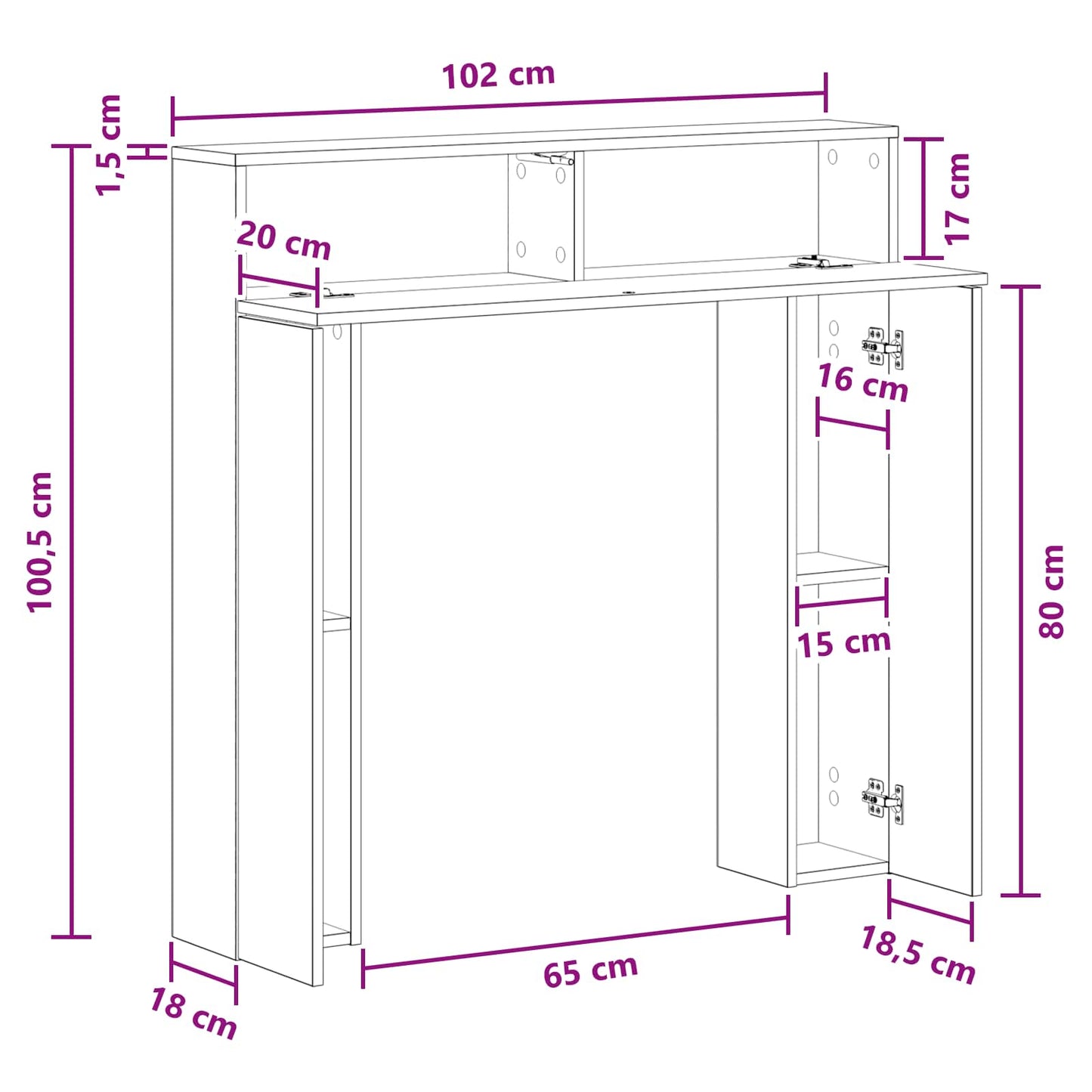 Haardomlijsting Gerookt eiken 102 x 18 x 100,5 cm Bewerkt hout is nu te koop bij PeponiXL, paradijselijk wonen!