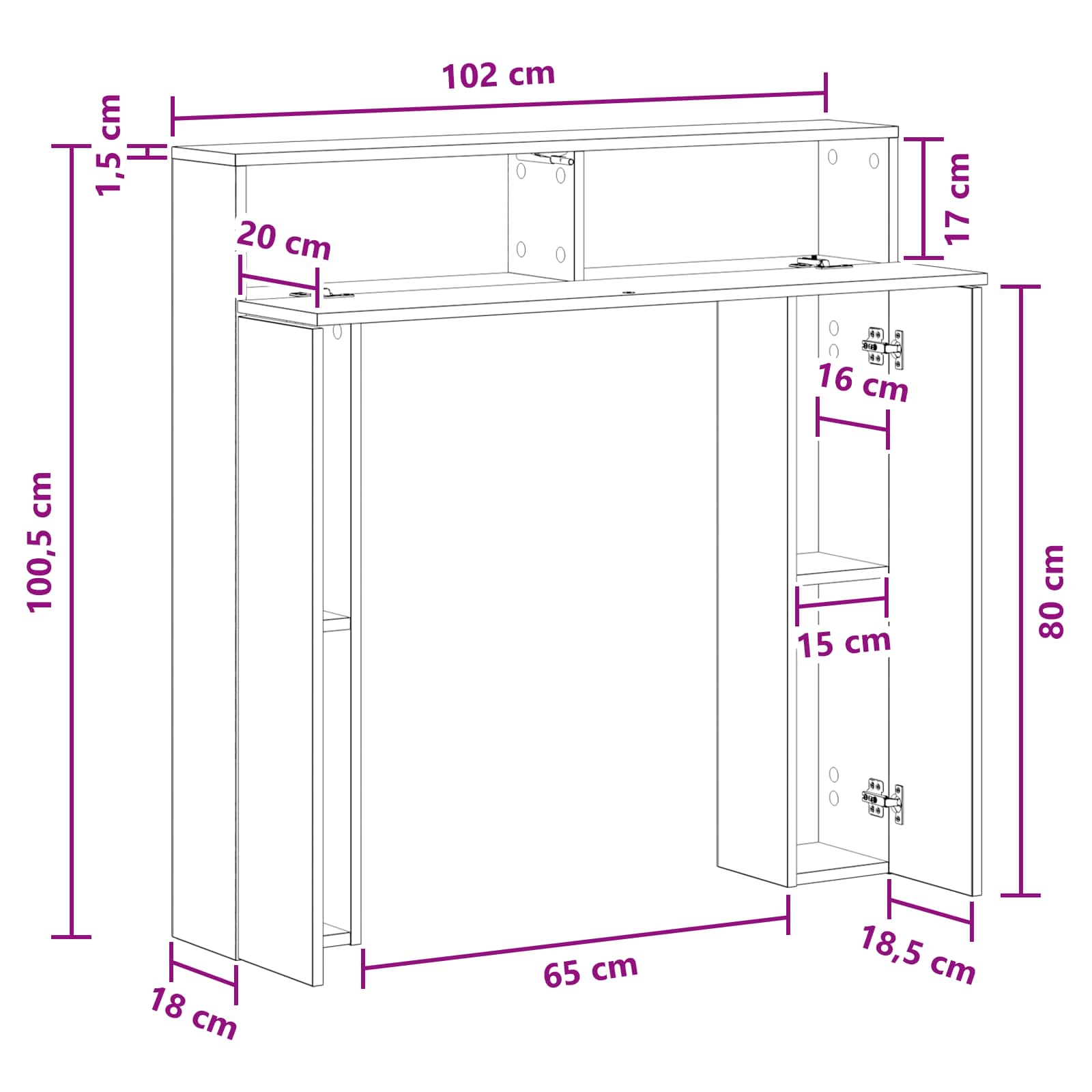 Haardomlijsting Gerookt eiken 102 x 18 x 100,5 cm Bewerkt hout is nu te koop bij PeponiXL, paradijselijk wonen!