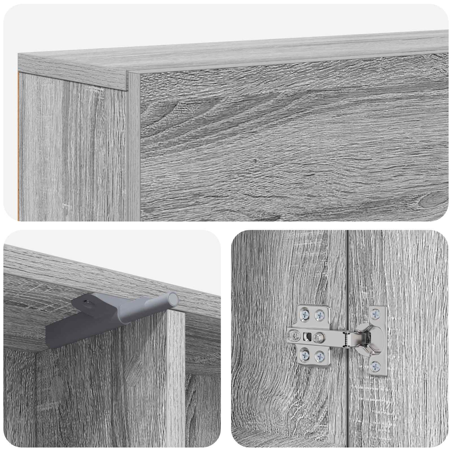 Haardomlijsting Grijs Sonoma 102 x 18 x 100,5 cm Bewerkt hout is nu te koop bij PeponiXL, paradijselijk wonen!