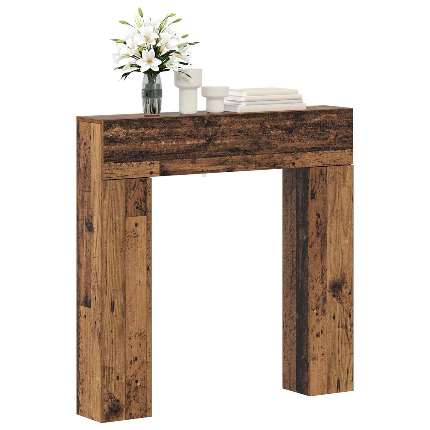 Haardomlijsting Oud hout 102 x 18 x 100,5 cm Bewerkt hout is nu te koop bij PeponiXL, paradijselijk wonen!