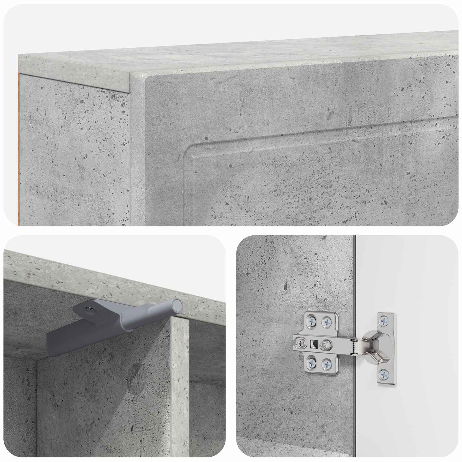 Haardomlijsting Betongrijs 102 x 18 x 100,5 cm Bewerkt hout is nu te koop bij PeponiXL, paradijselijk wonen!