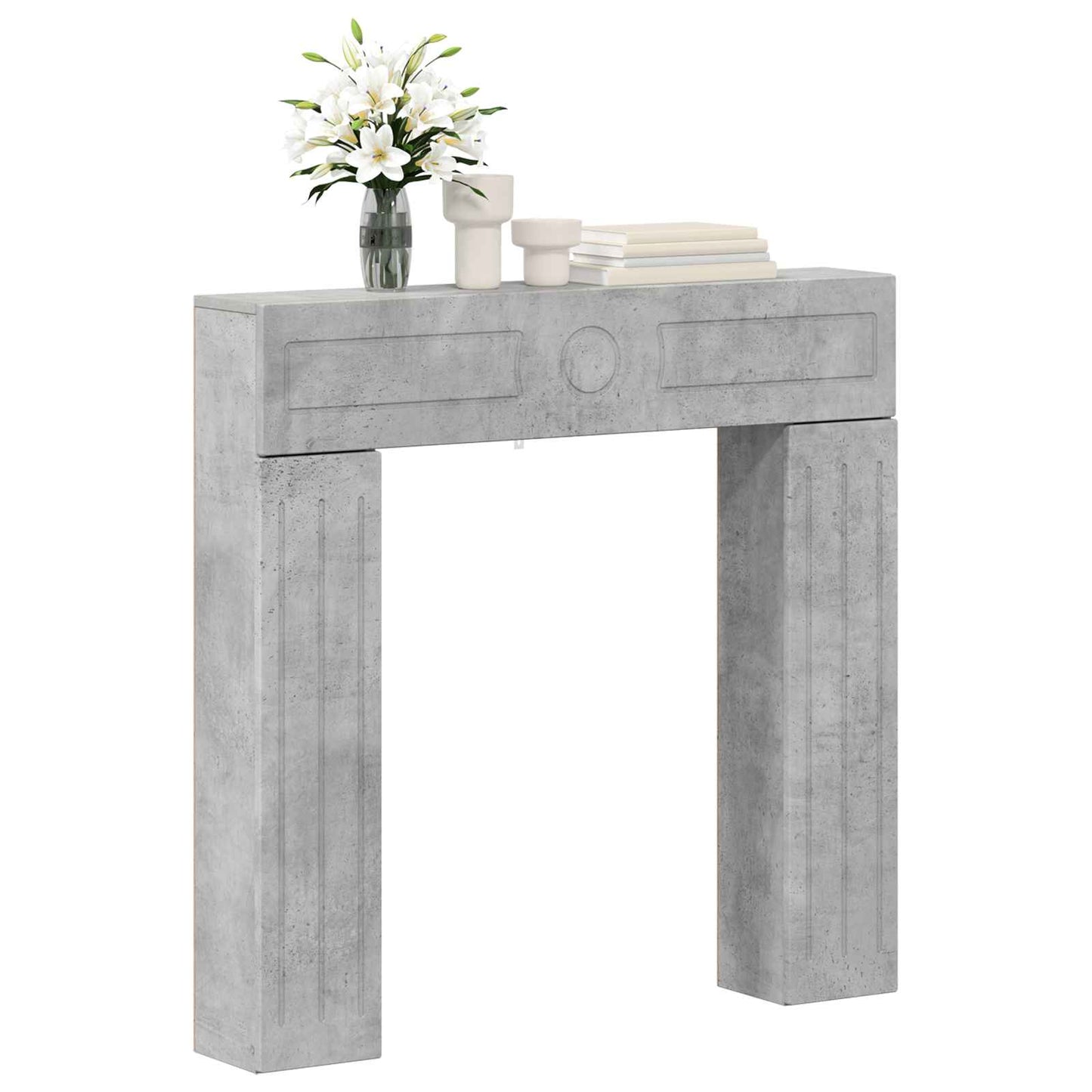 Haardomlijsting Betongrijs 102 x 18 x 100,5 cm Bewerkt hout is nu te koop bij PeponiXL, paradijselijk wonen!